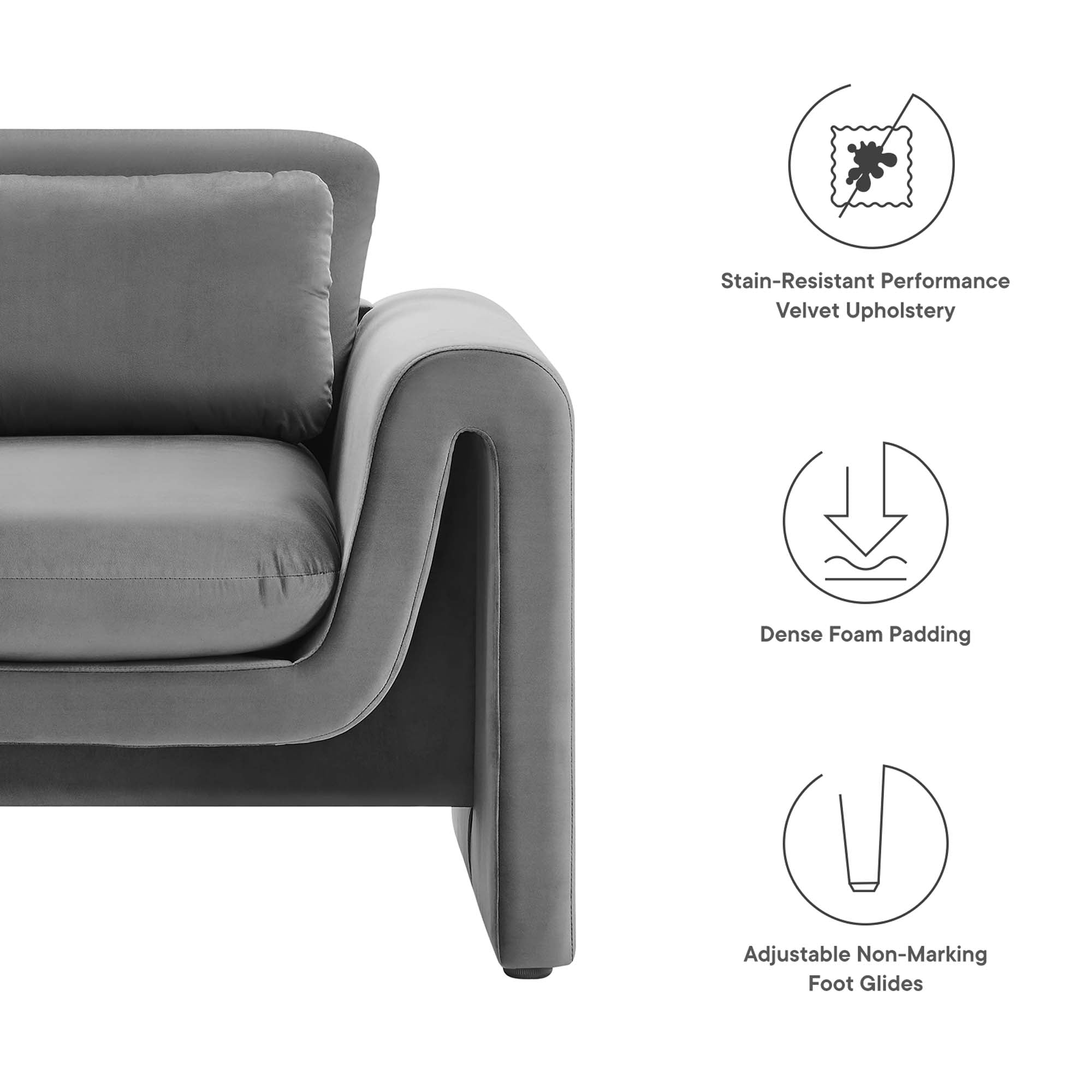 Waverly Performance Velvet Armchair by Modway