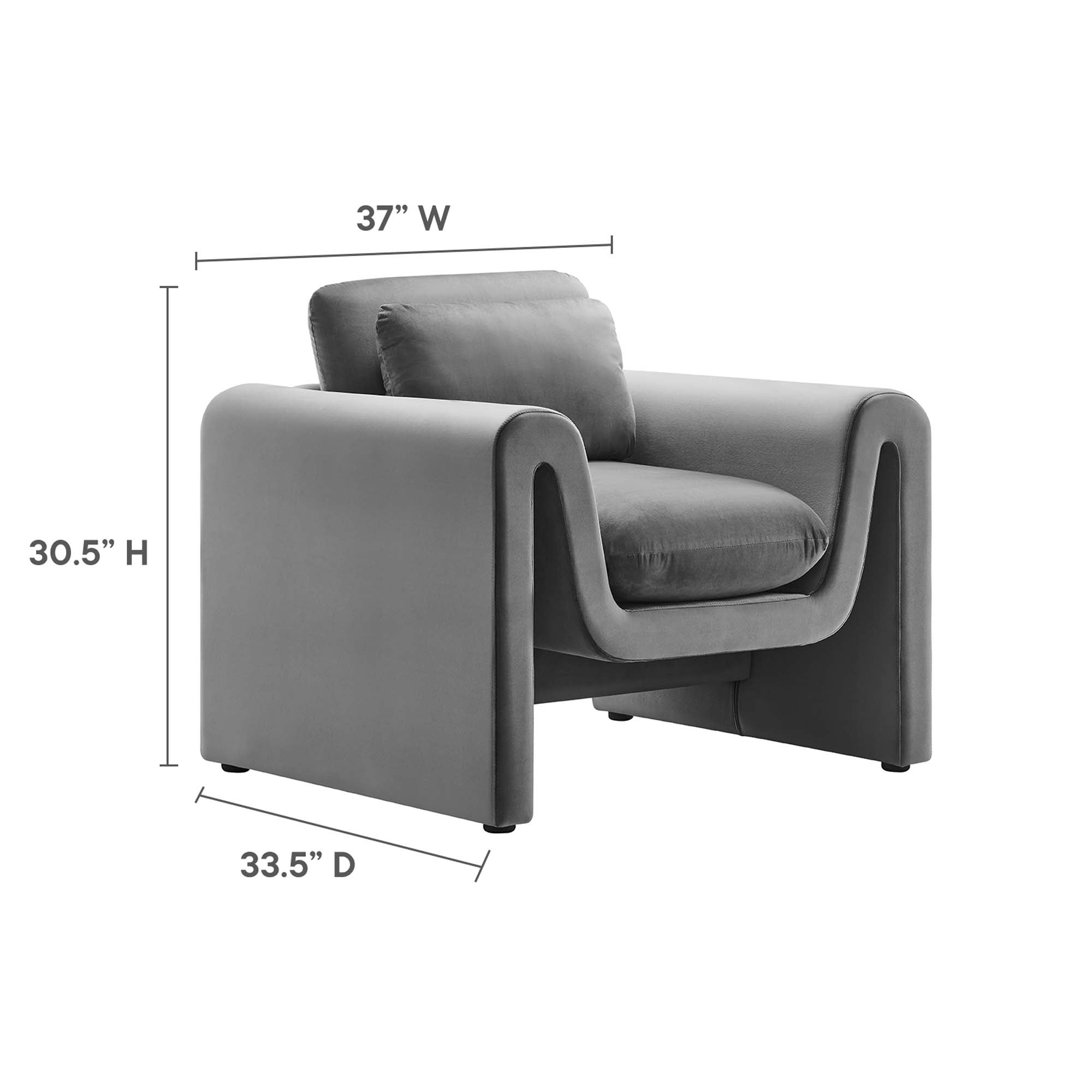 Waverly Performance Velvet Armchair by Modway