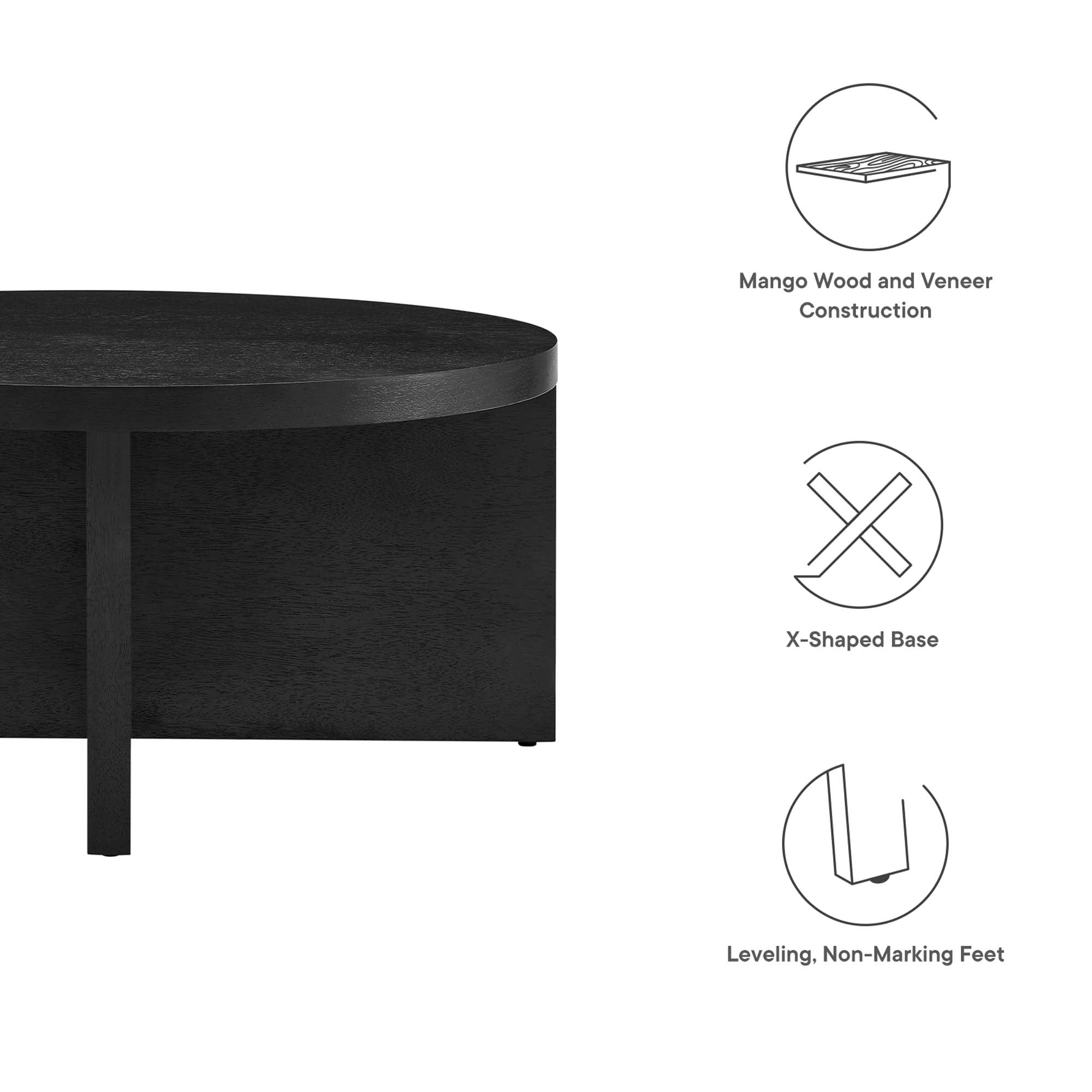 Silas Round Wood Coffee Table by Modway