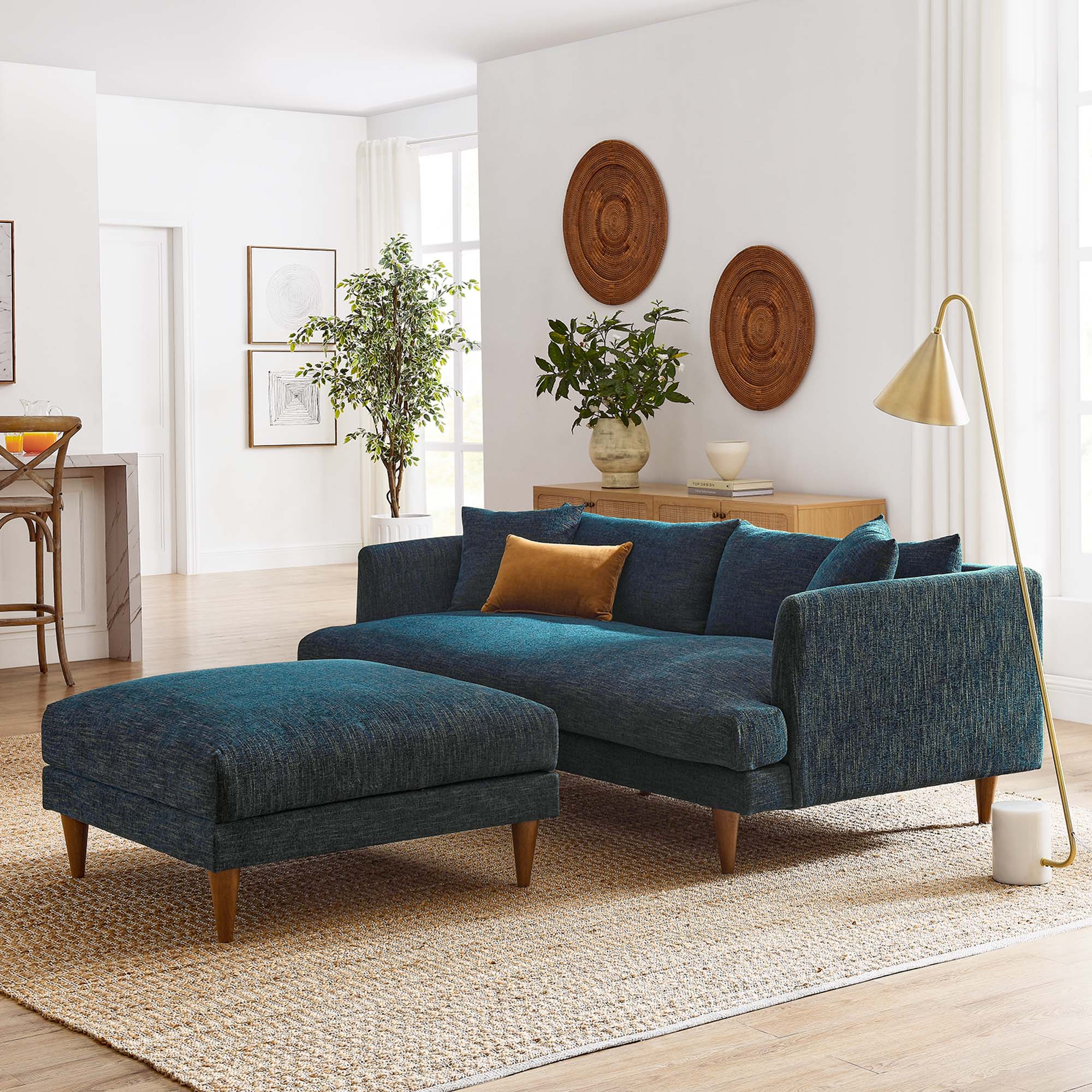Zoya Down Filled Overstuffed Sofa and Ottoman Set by Modway