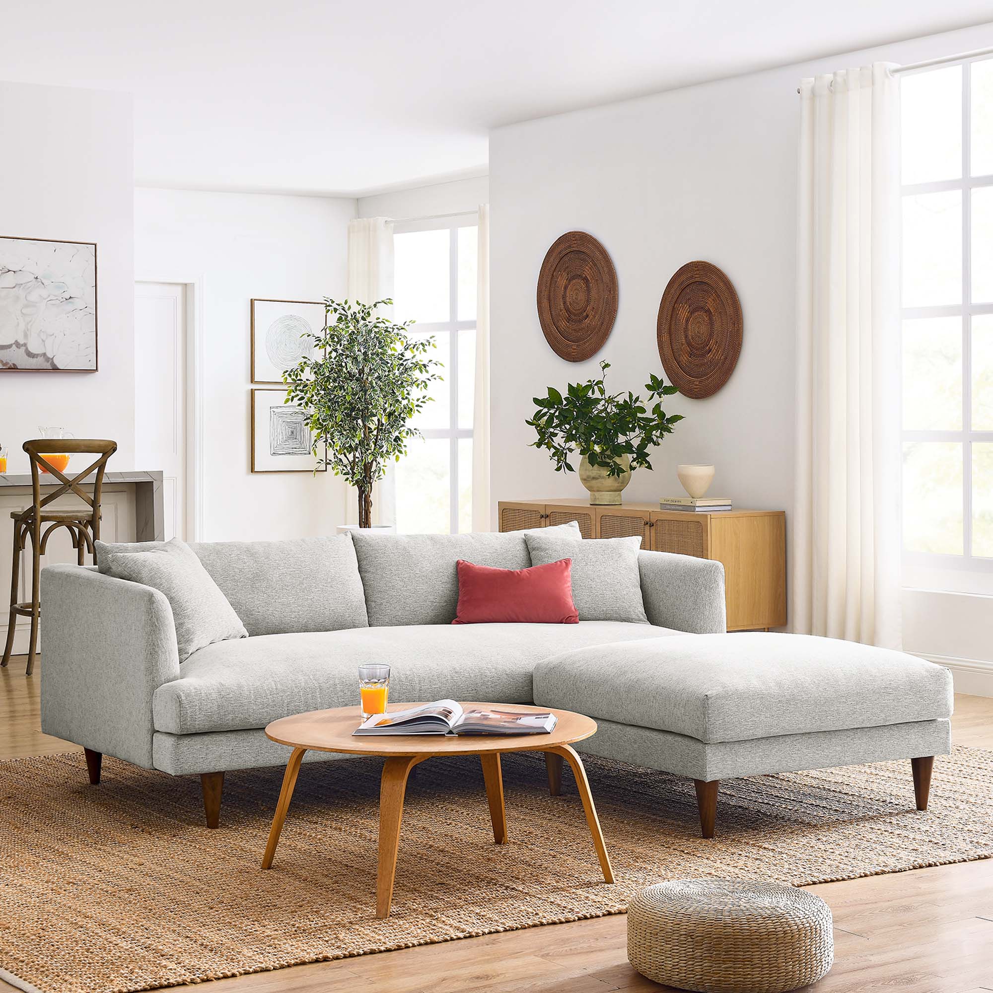 Zoya Down Filled Overstuffed Sofa and Ottoman Set by Modway