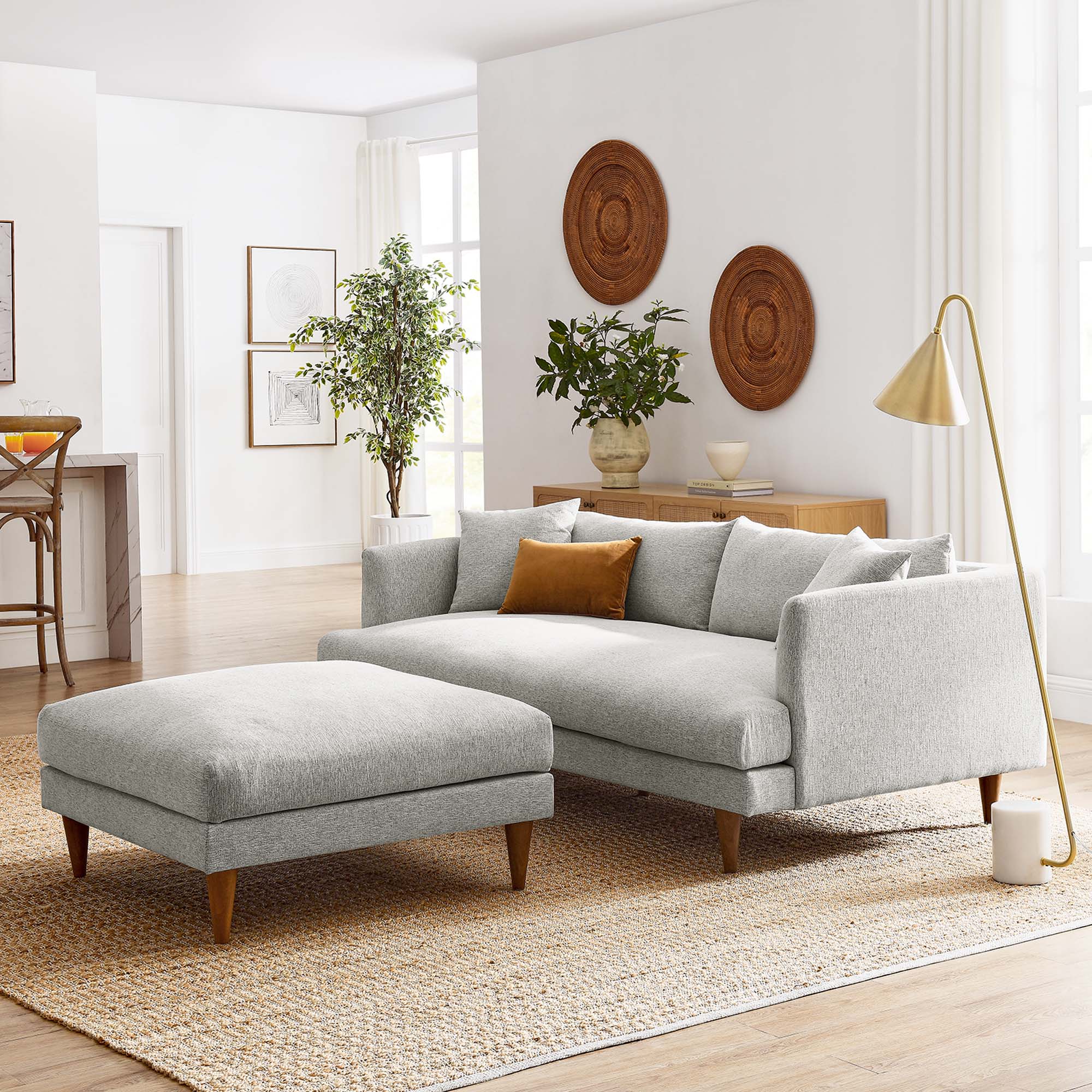 Zoya Down Filled Overstuffed Sofa and Ottoman Set by Modway