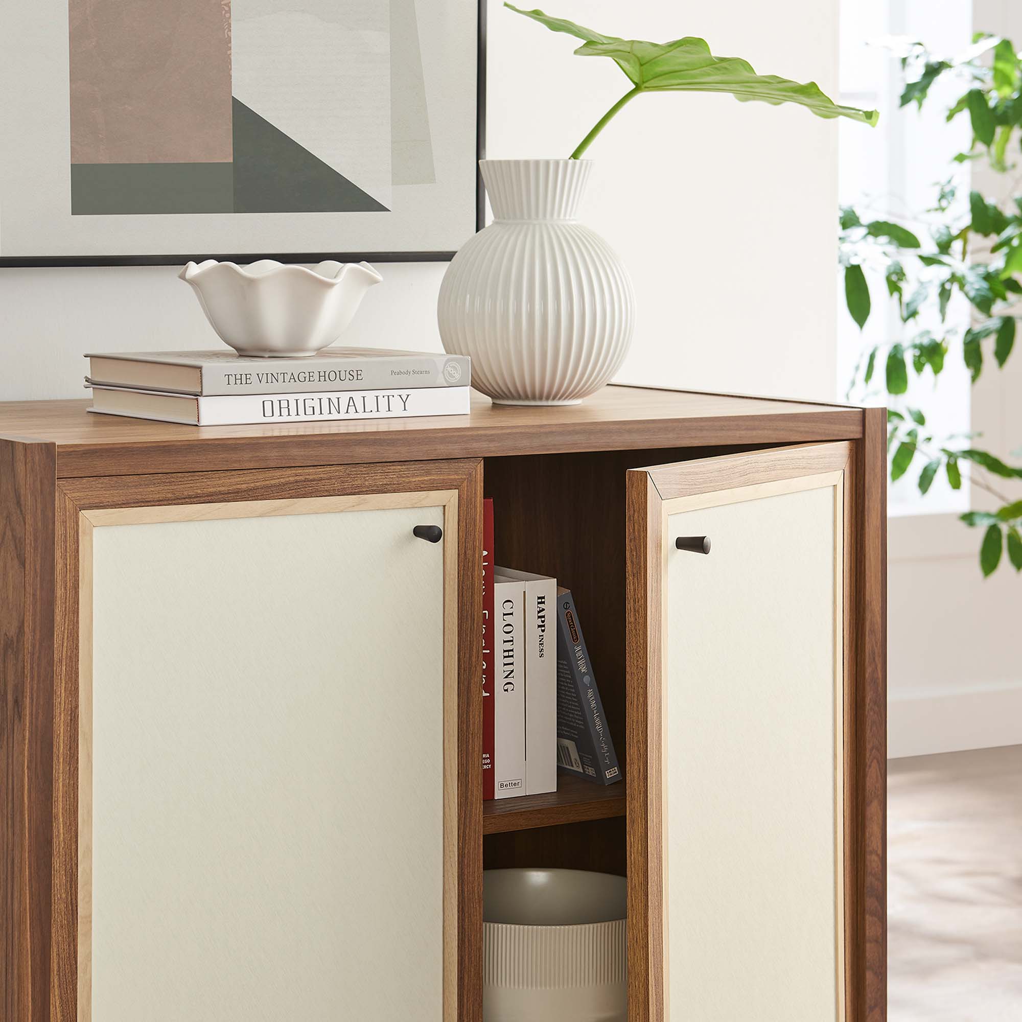 Capri 33" Wood Grain Storage Cabinet by Modway