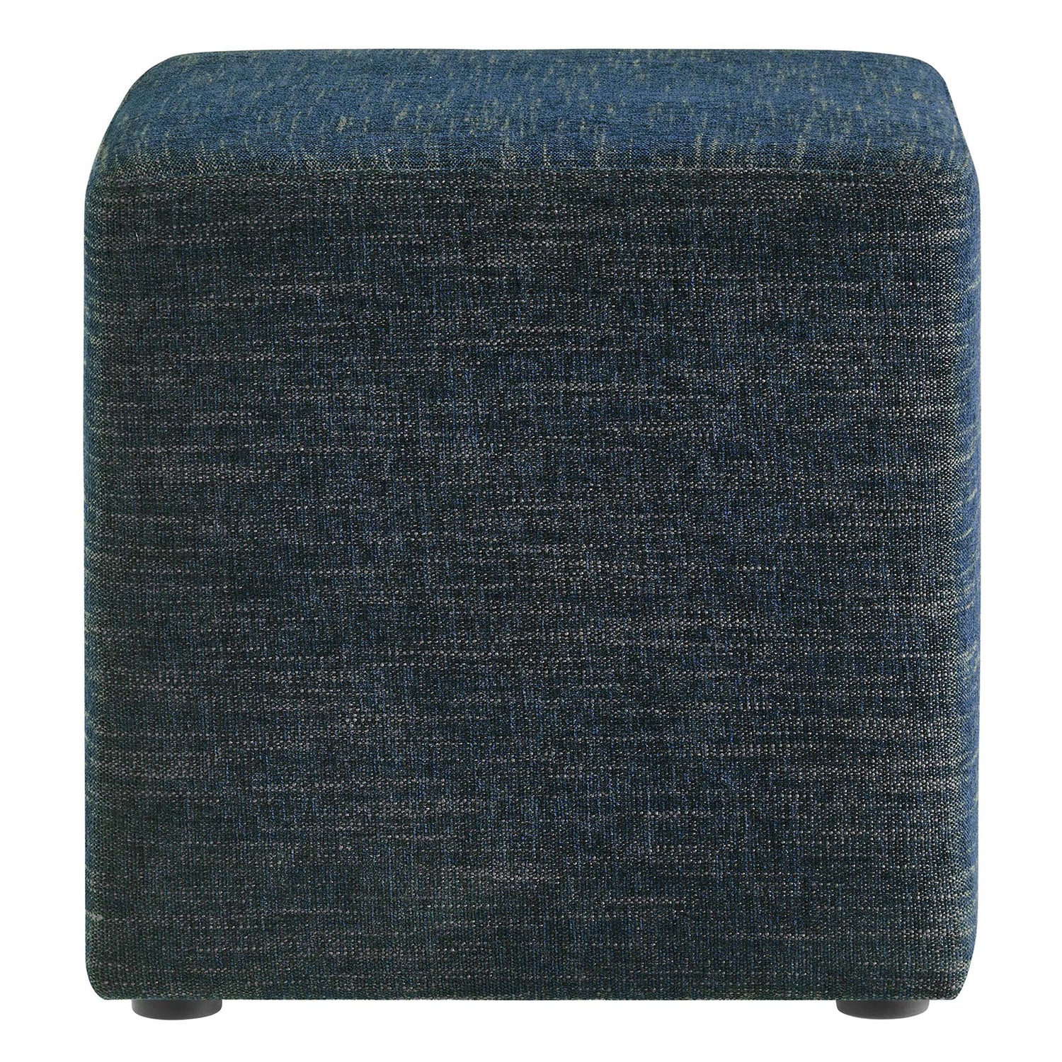 Callum 17" Square Woven Heathered Fabric Upholstered Ottoman by Modway
