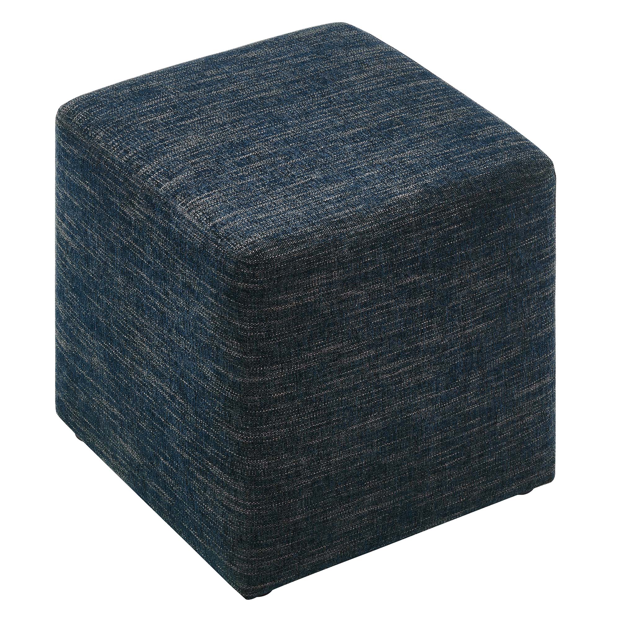 Callum 17" Square Woven Heathered Fabric Upholstered Ottoman by Modway