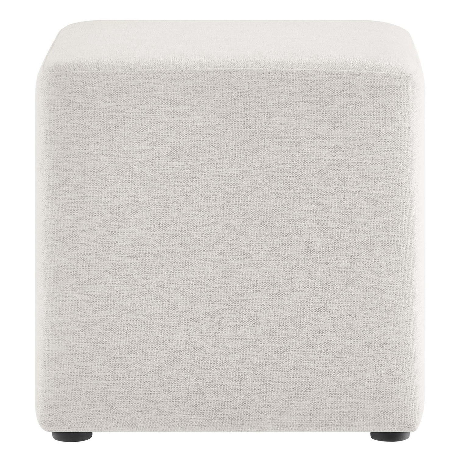 Callum 17" Square Woven Heathered Fabric Upholstered Ottoman by Modway
