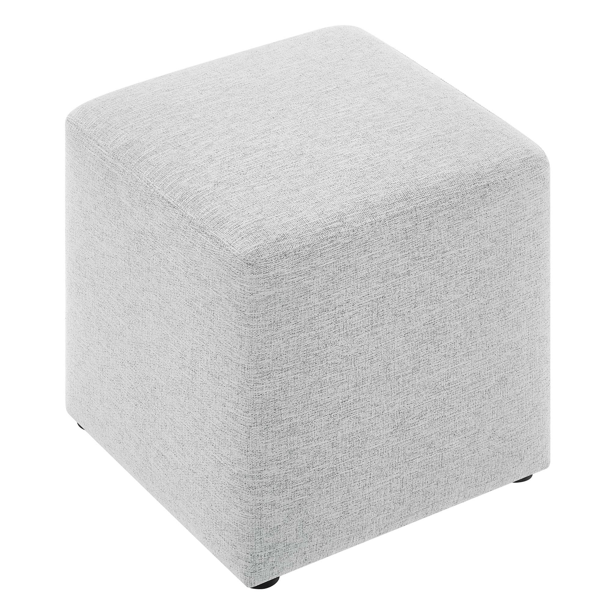 Callum 17" Square Woven Heathered Fabric Upholstered Ottoman by Modway
