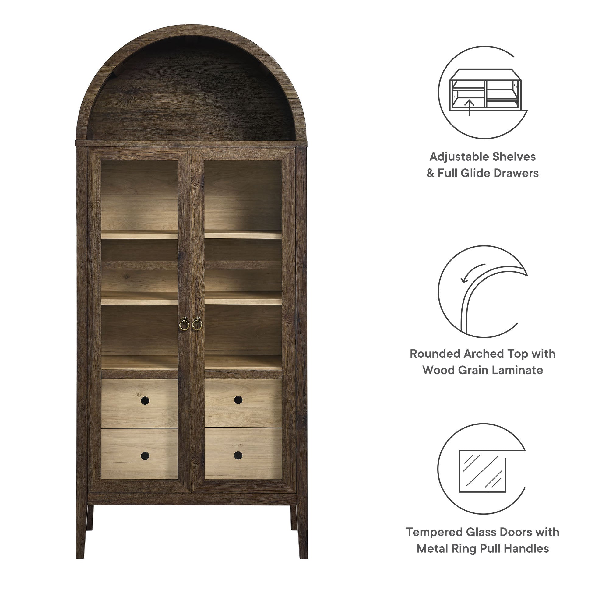 Nolan Tall Arched Storage Display Cabinet by Modway