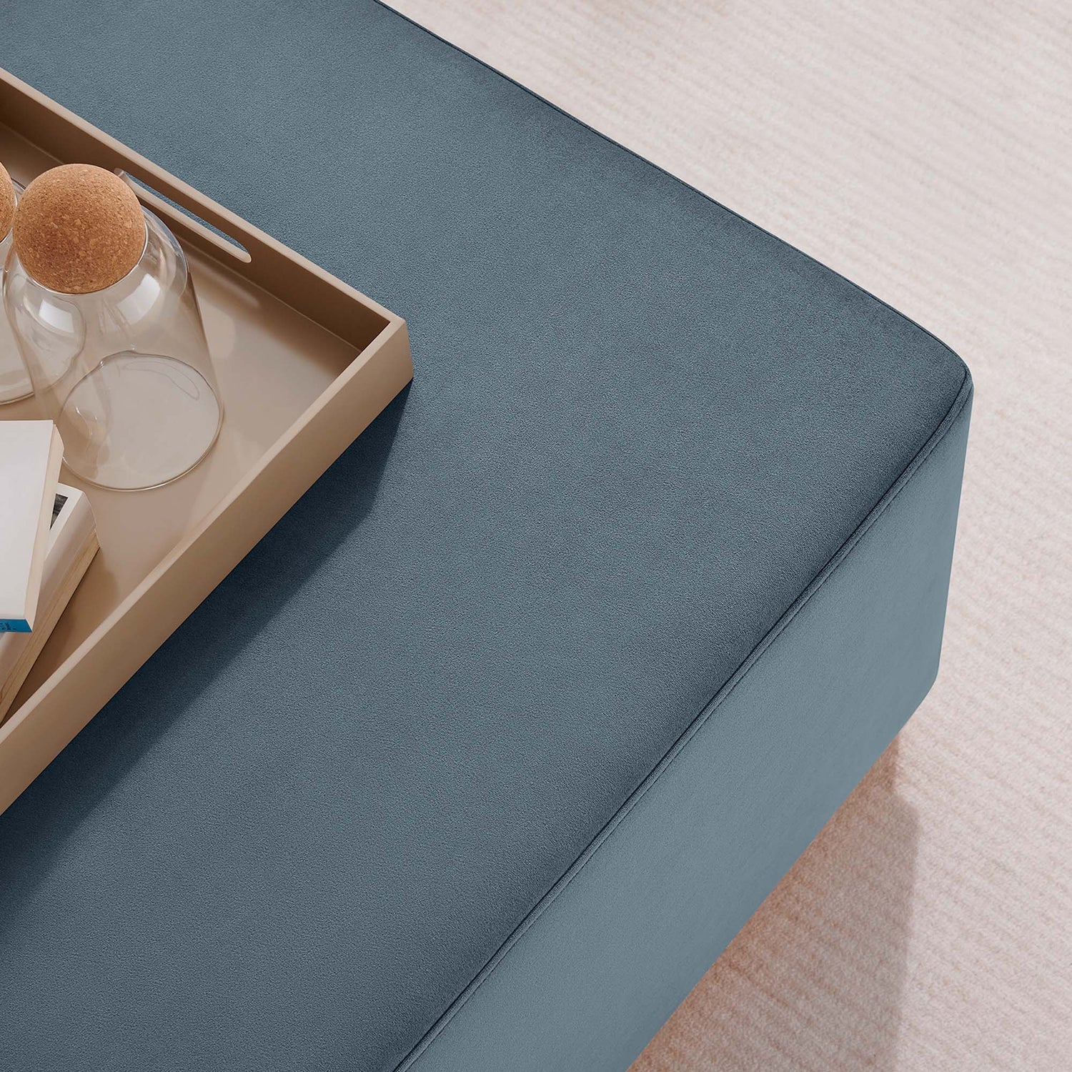Tilden Large 28" Square Performance Velvet Upholstered Ottoman by Modway
