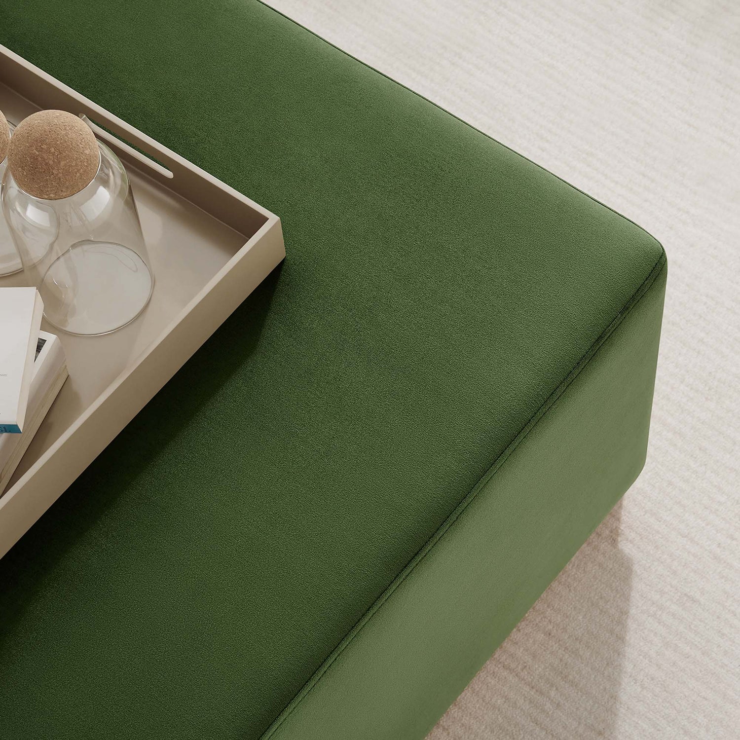 Tilden Large 28" Square Performance Velvet Upholstered Ottoman by Modway