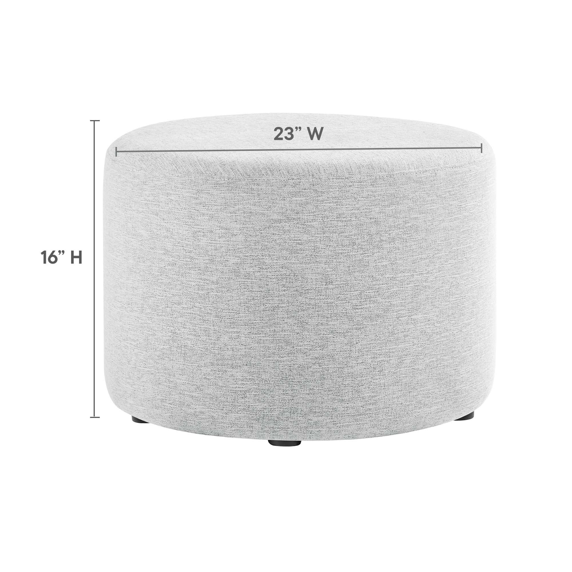 Callum Large 23" Round Woven Heathered Fabric Upholstered Ottoman by Modway