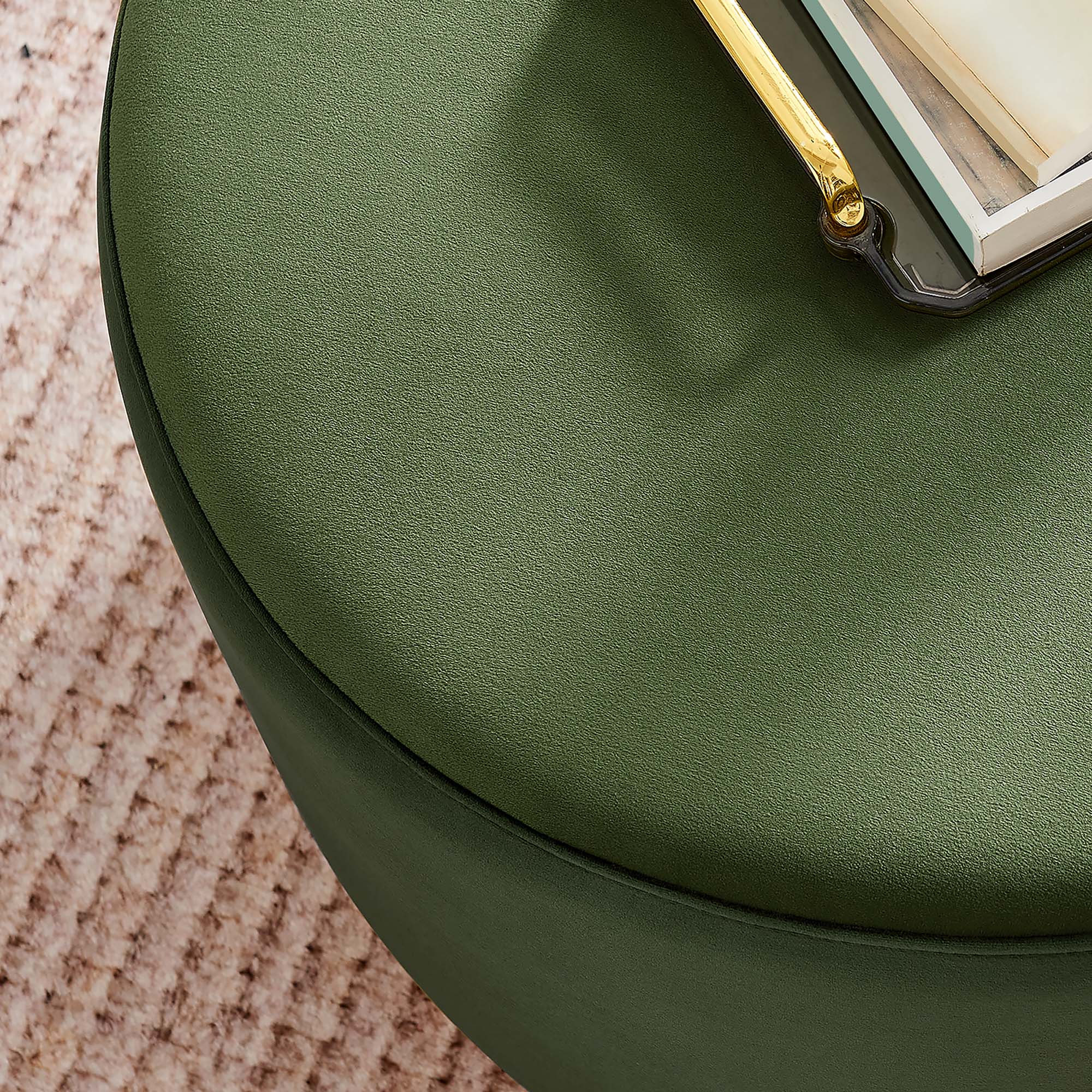 Tilden Large 23" Round Performance Velvet Upholstered Ottoman by Modway