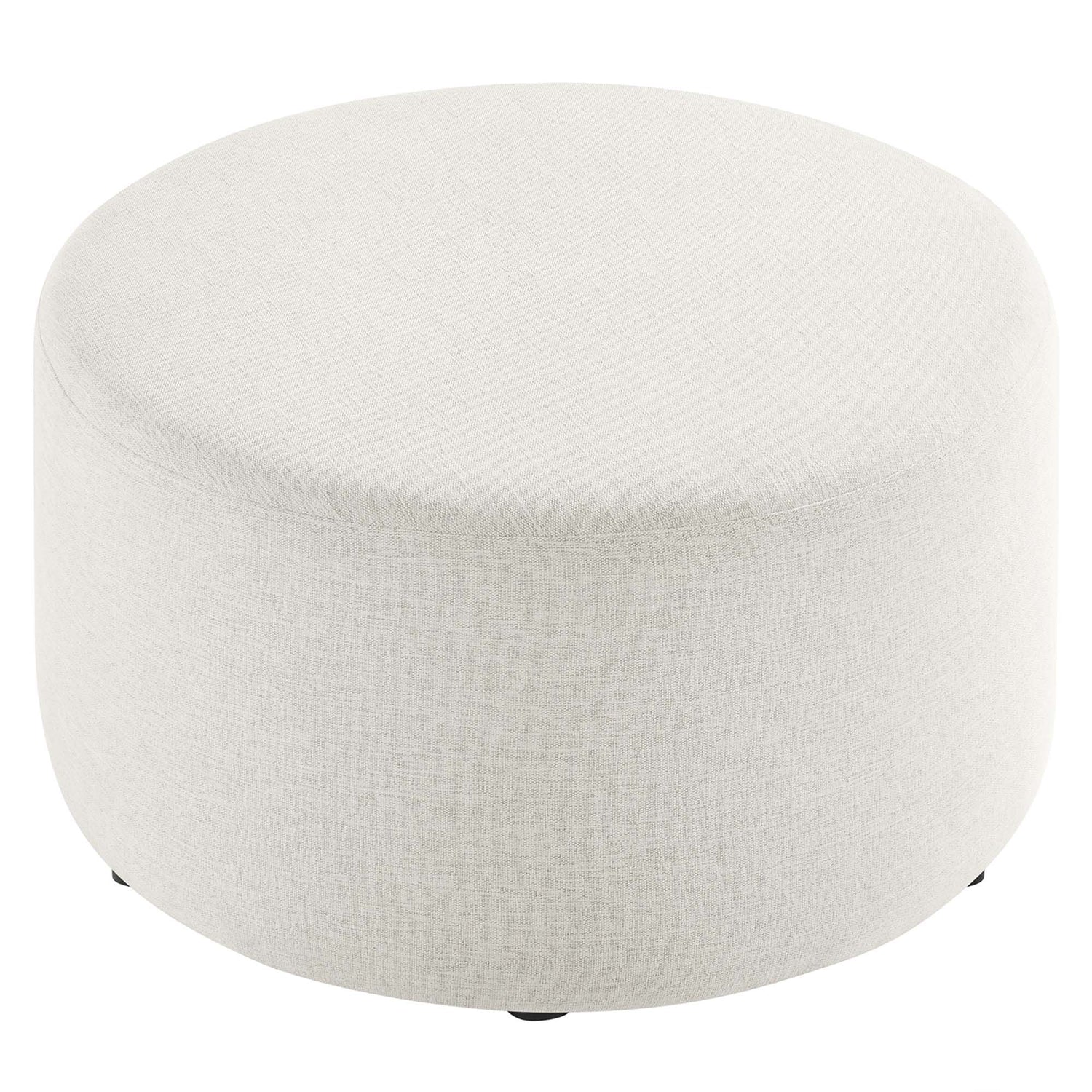 Callum Large 29" Round Woven Heathered Fabric Upholstered Ottoman by Modway