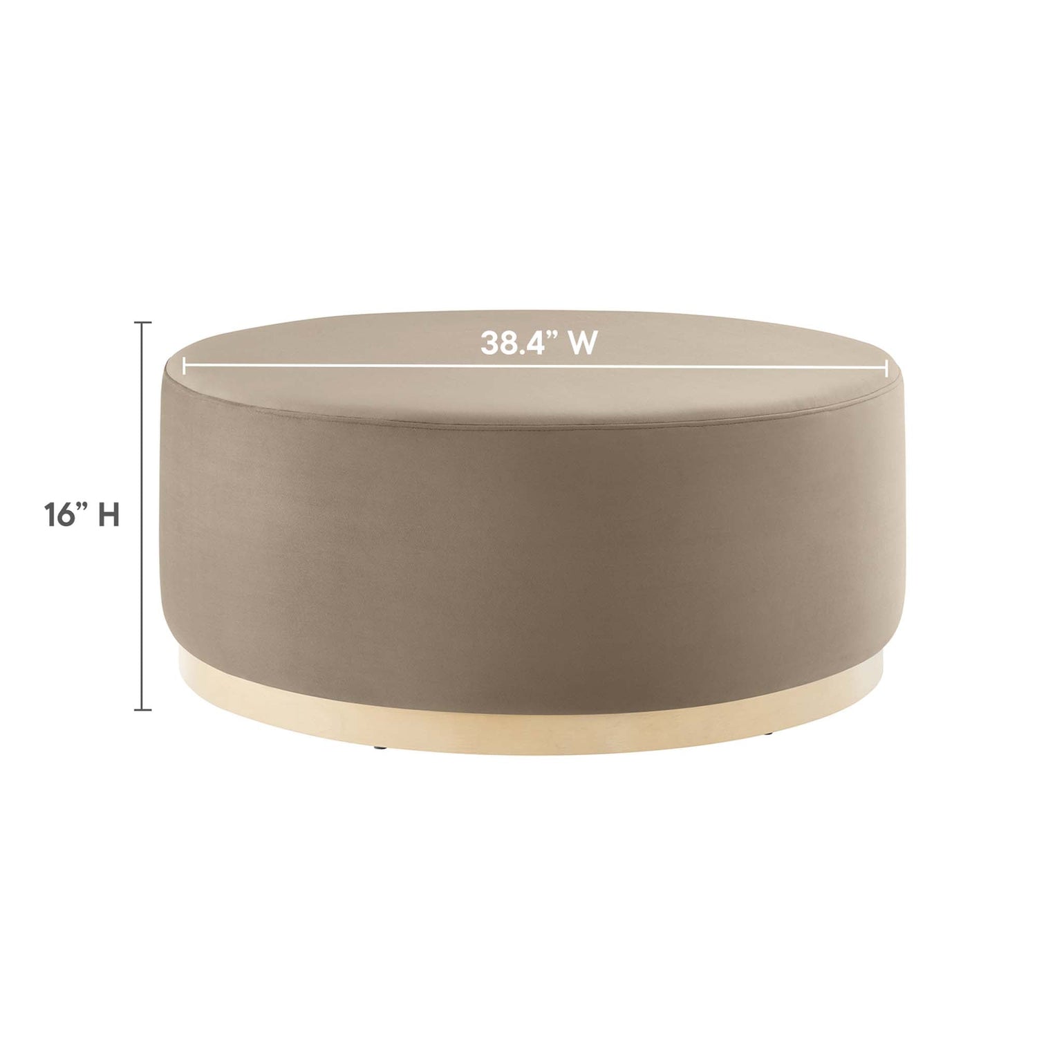 Tilden Large 38" Round Performance Velvet Upholstered Ottoman by Modway