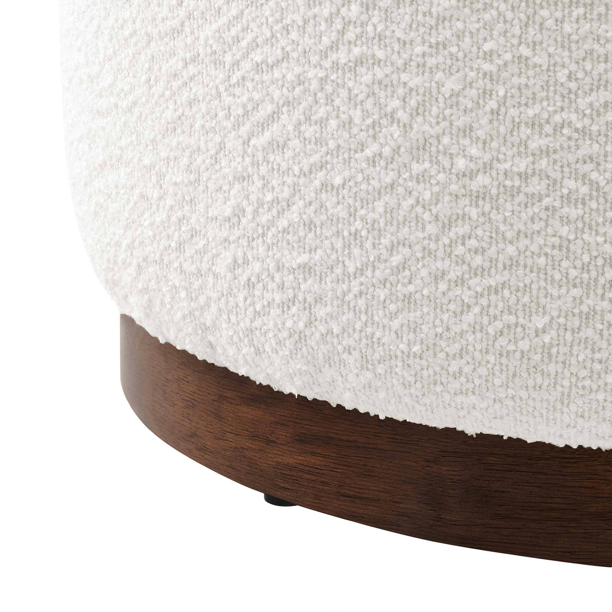 Tilden Large 23" Round Boucle Upholstered Ottoman by Modway