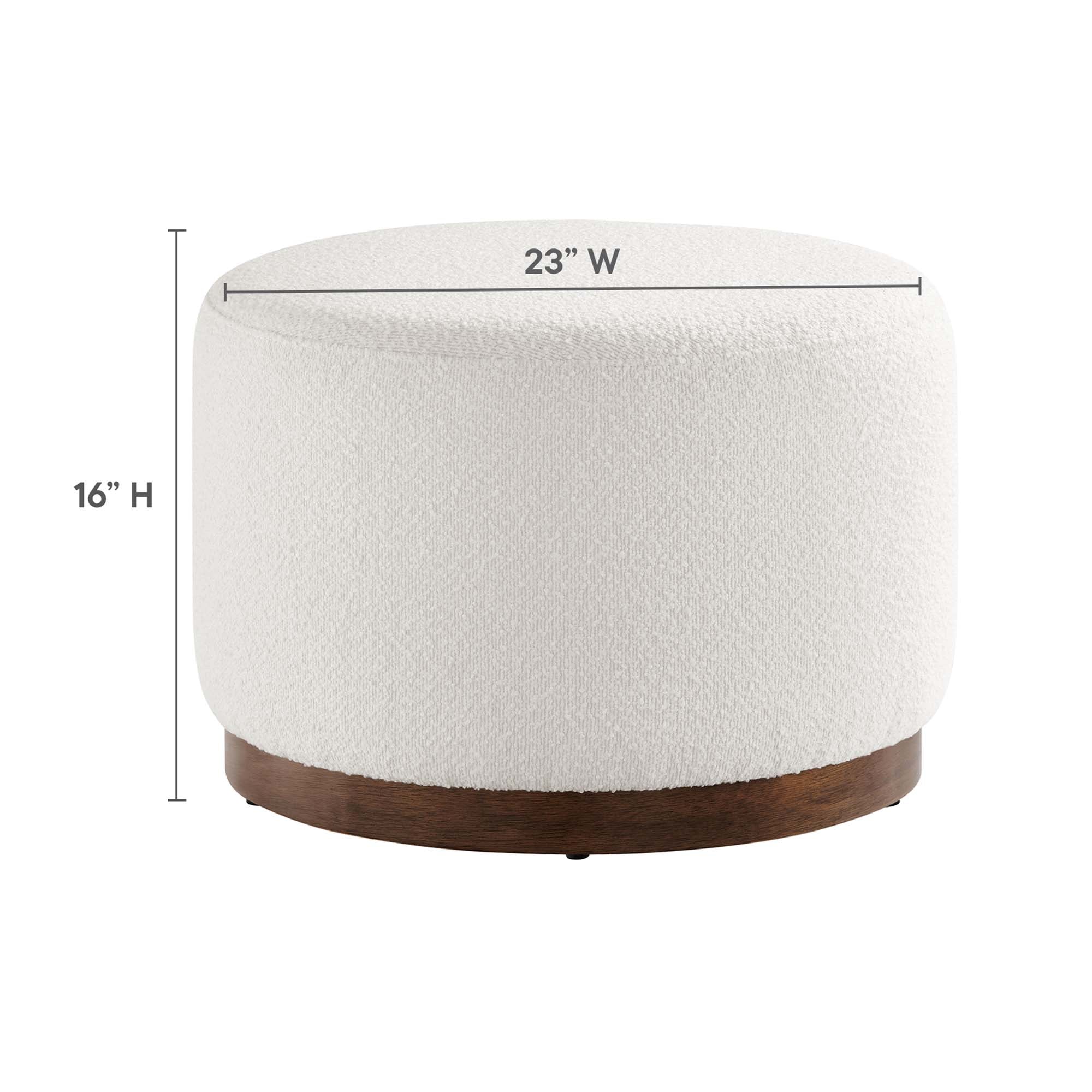 Tilden Large 23" Round Boucle Upholstered Ottoman by Modway