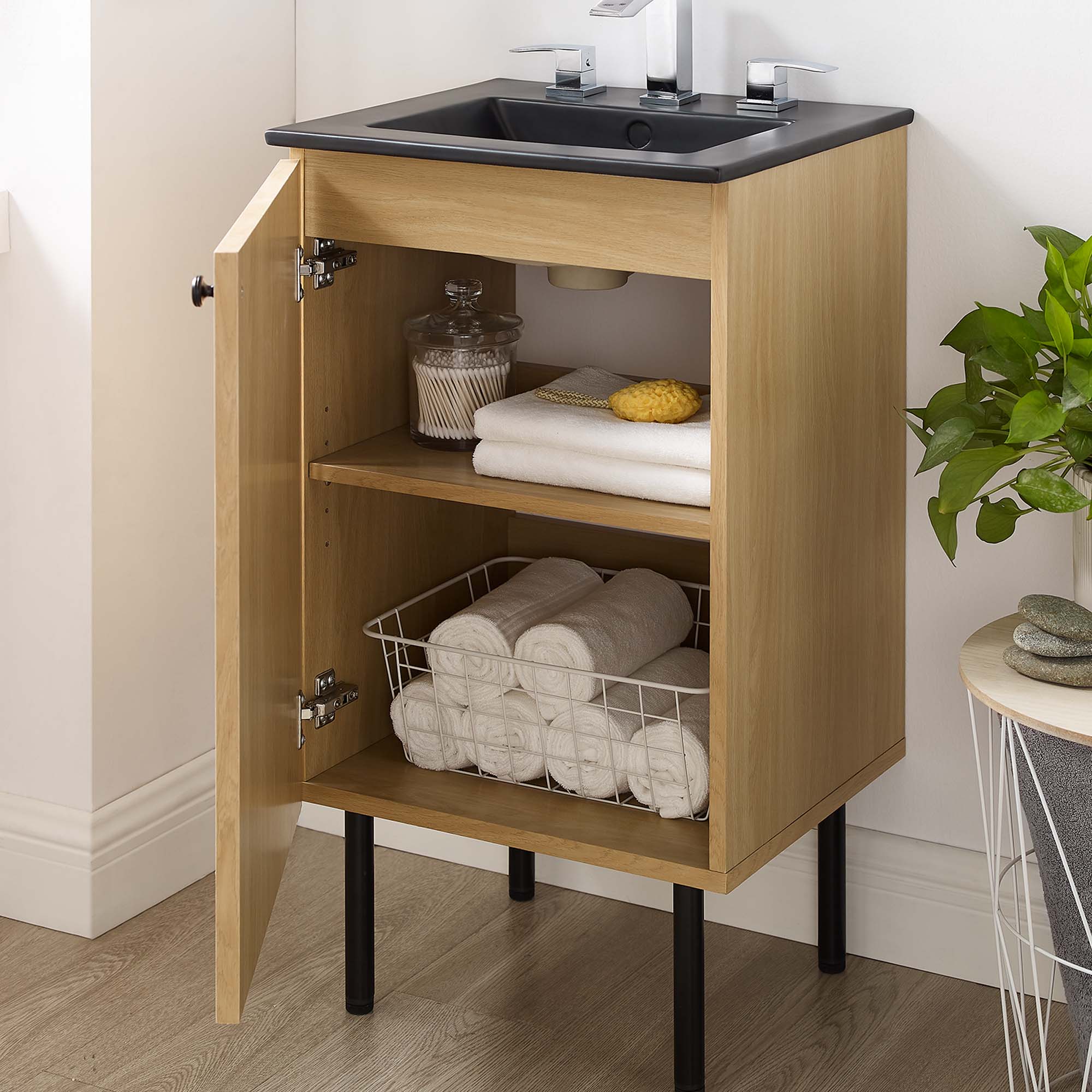 Chaucer Bathroom Vanity with Black Basin Included by Modway