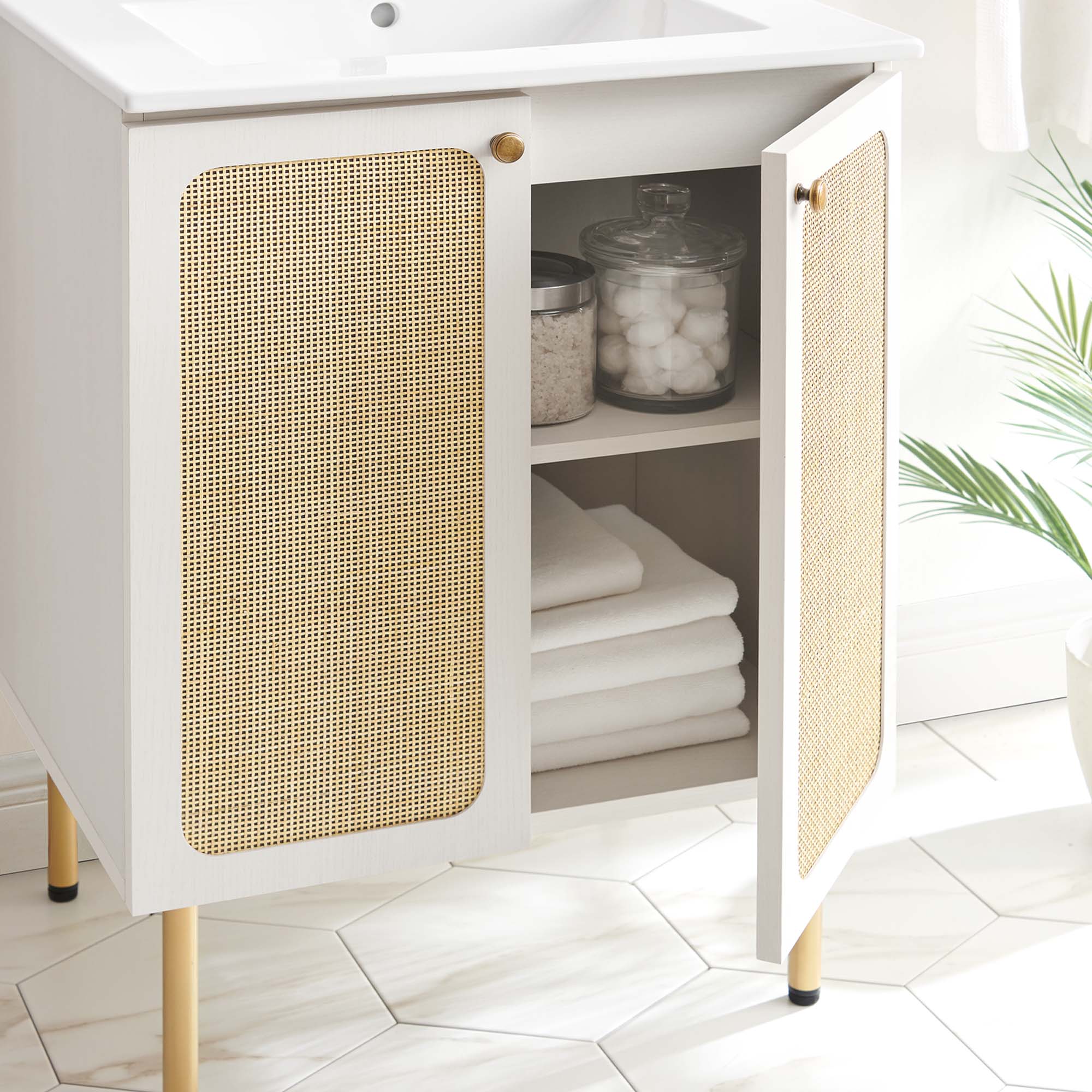 Chaucer Bathroom Vanity with White Basin Included by Modway