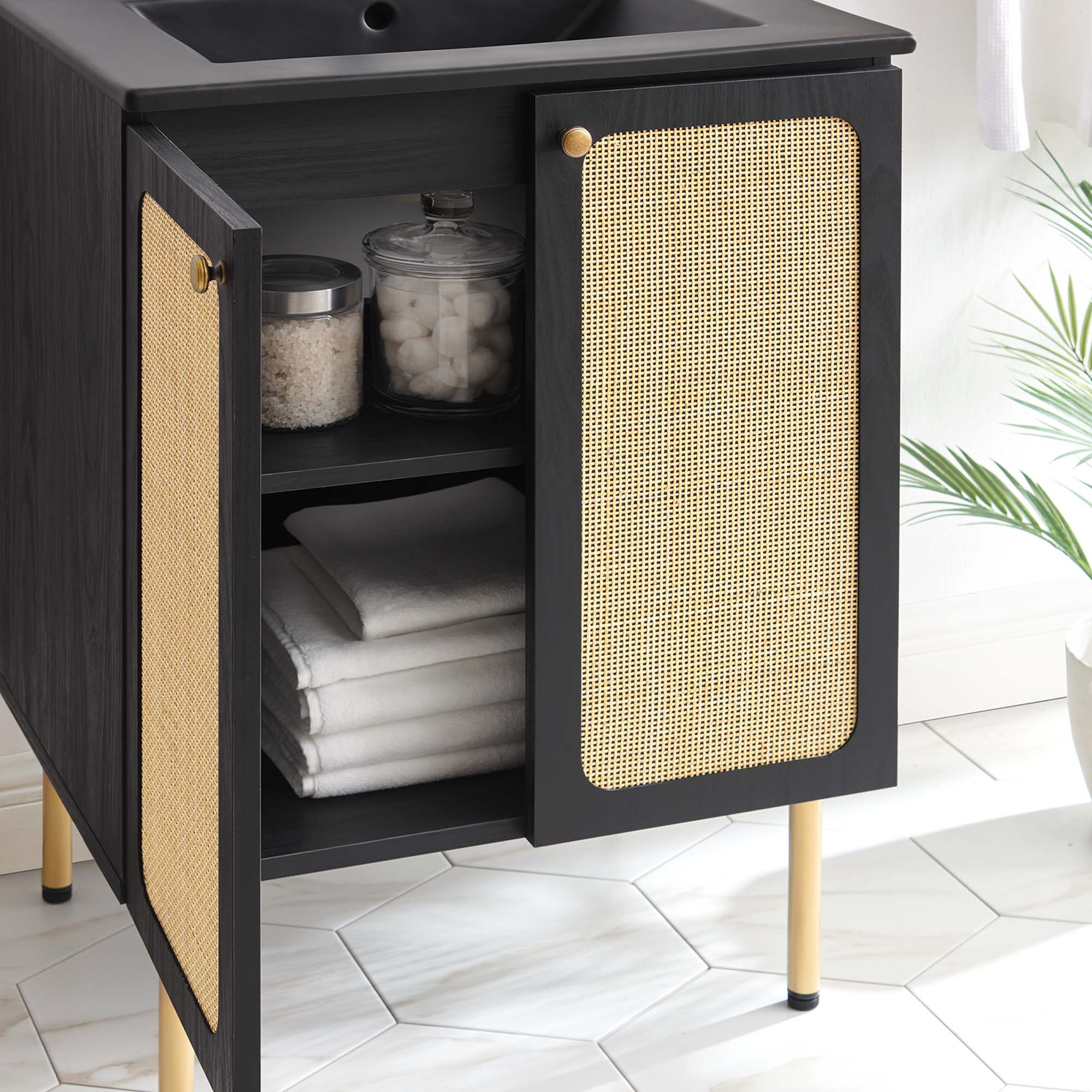 Chaucer Bathroom Vanity with Black Basin Included by Modway