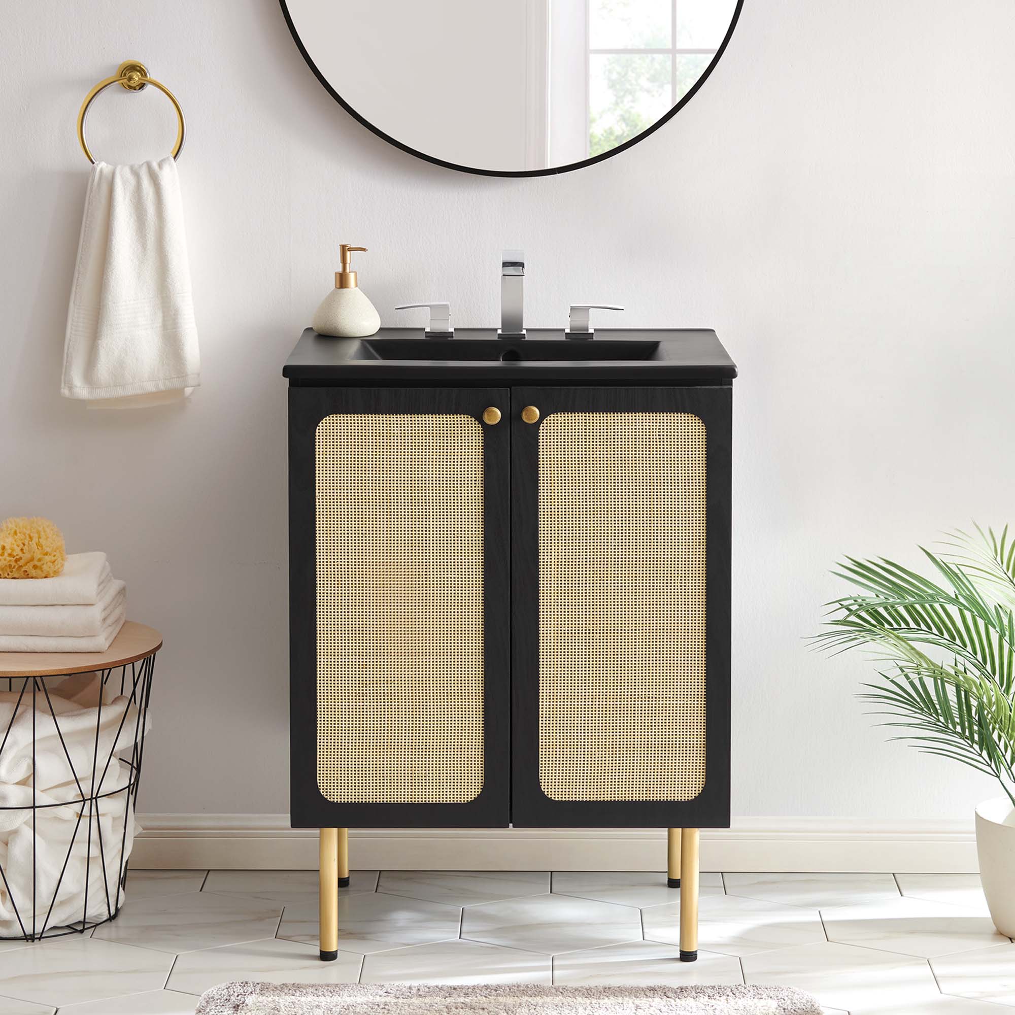 Chaucer Bathroom Vanity with Black Basin Included by Modway