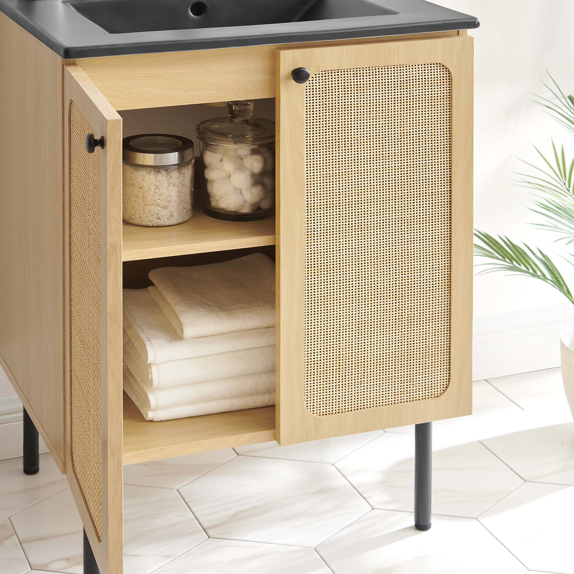Chaucer Bathroom Vanity with Black Basin Included by Modway