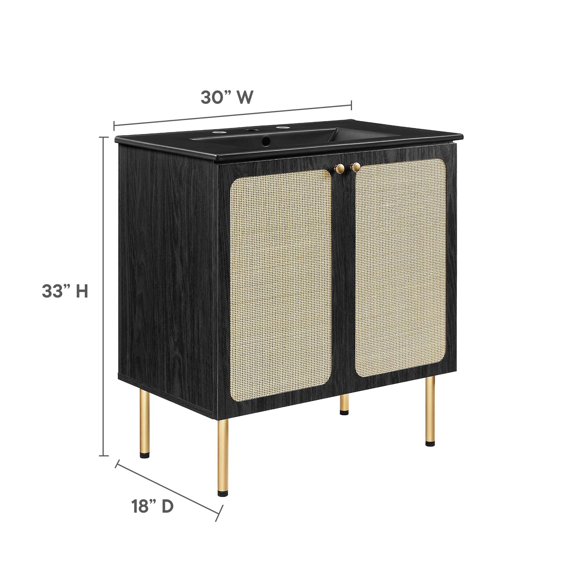 Chaucer Bathroom Vanity with Black Basin Included by Modway