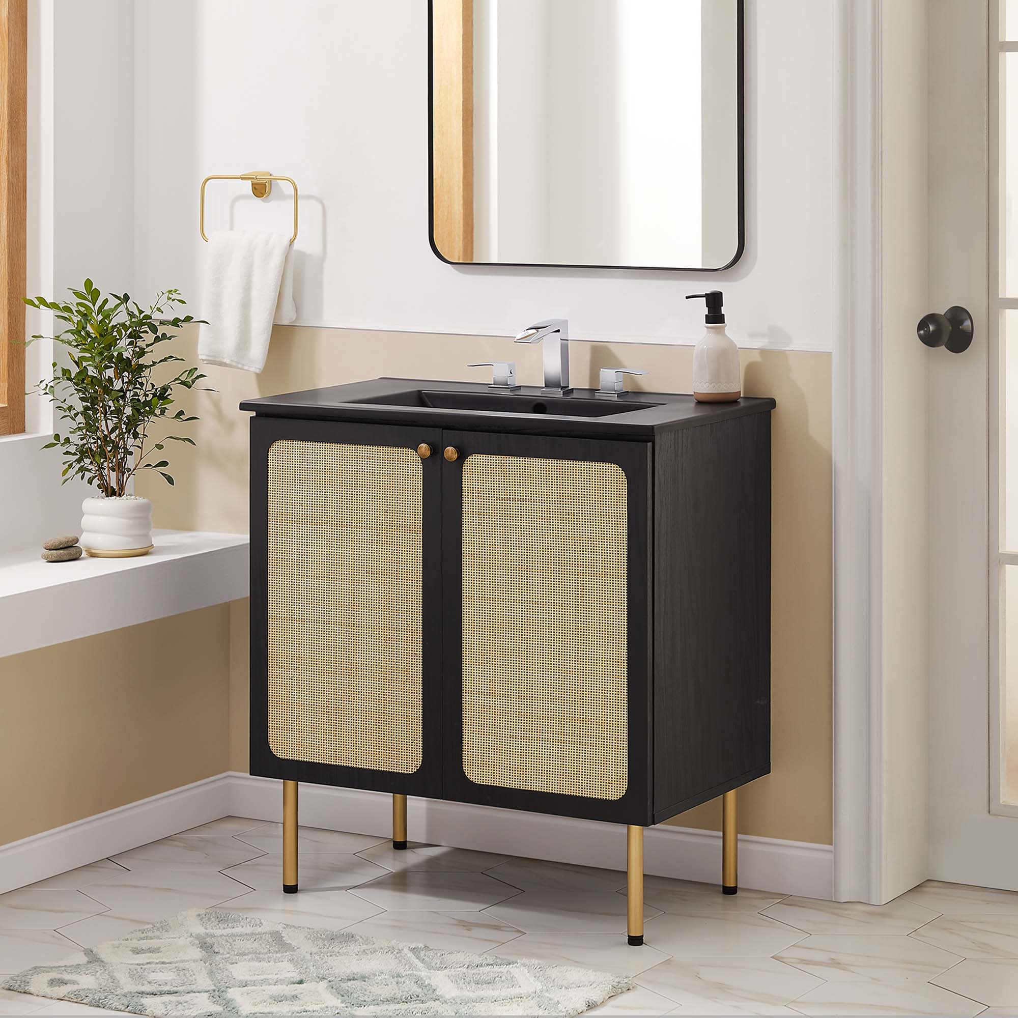 Chaucer Bathroom Vanity with Black Basin Included by Modway