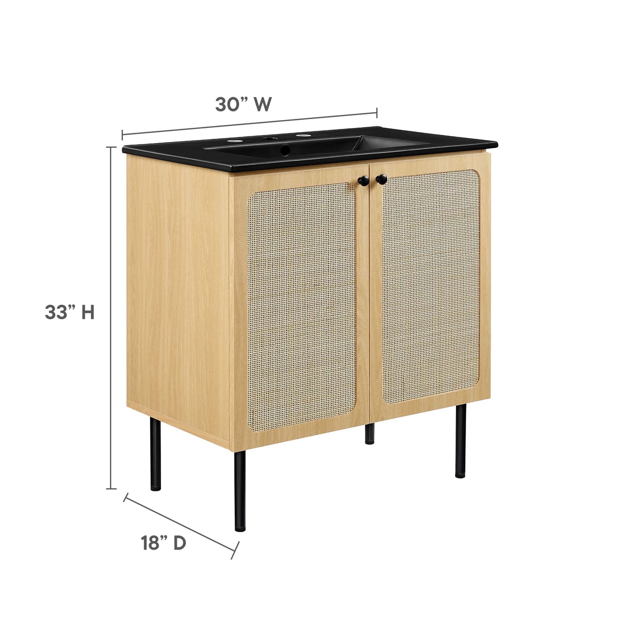 Chaucer Bathroom Vanity with Black Basin Included by Modway