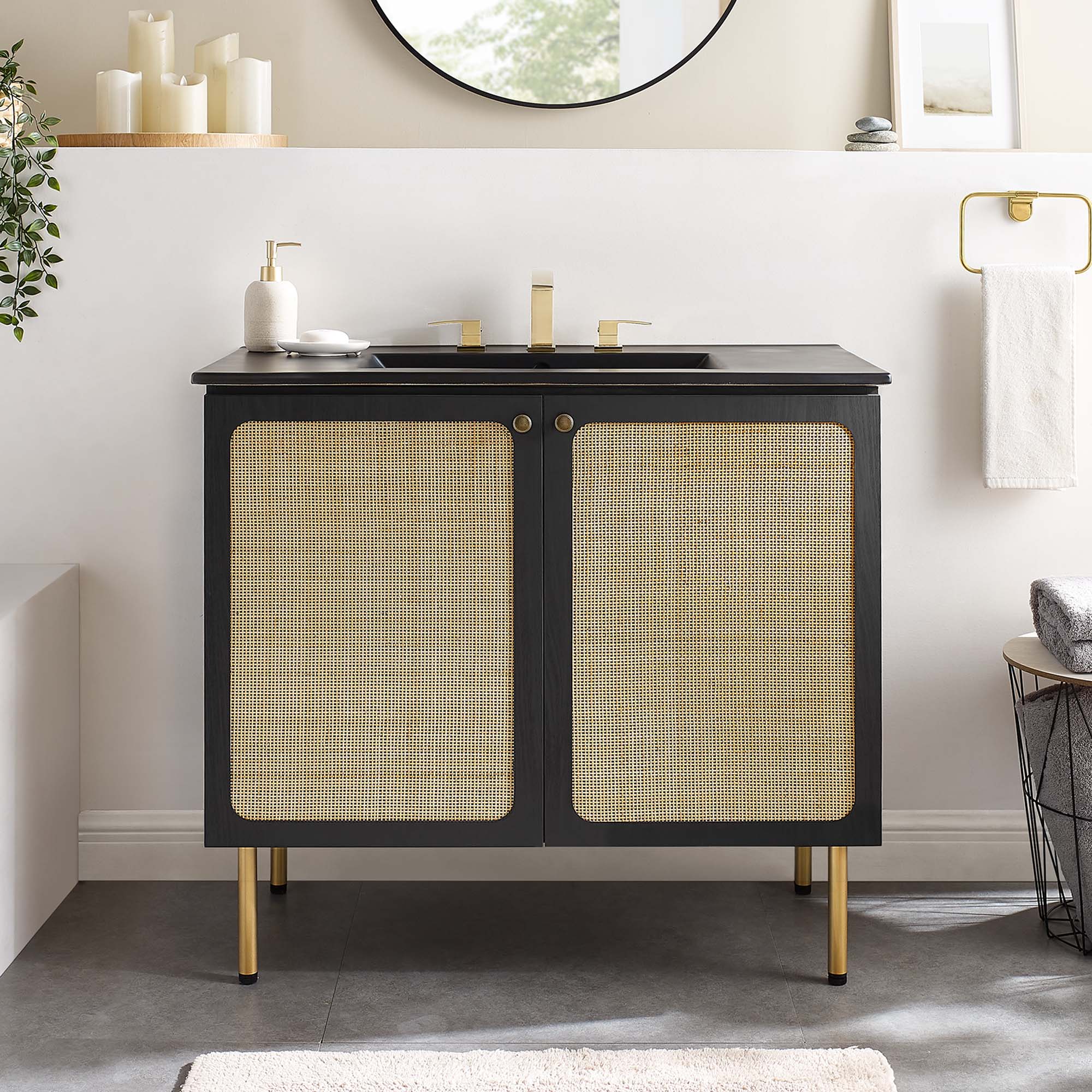 Chaucer Bathroom Vanity with Black Basin Included by Modway