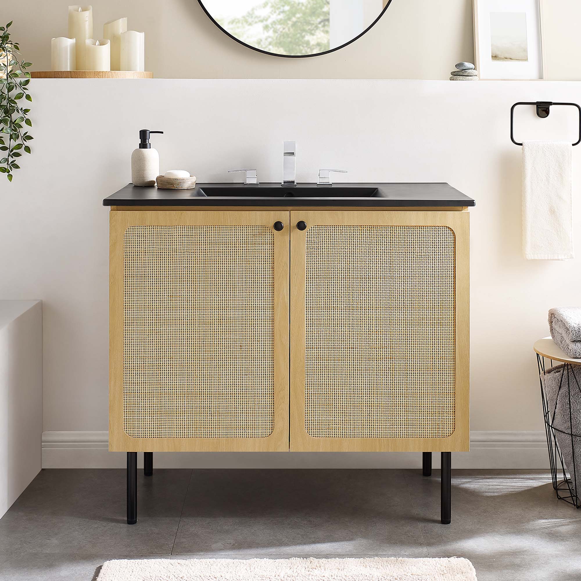 Chaucer Bathroom Vanity with Black Basin Included by Modway