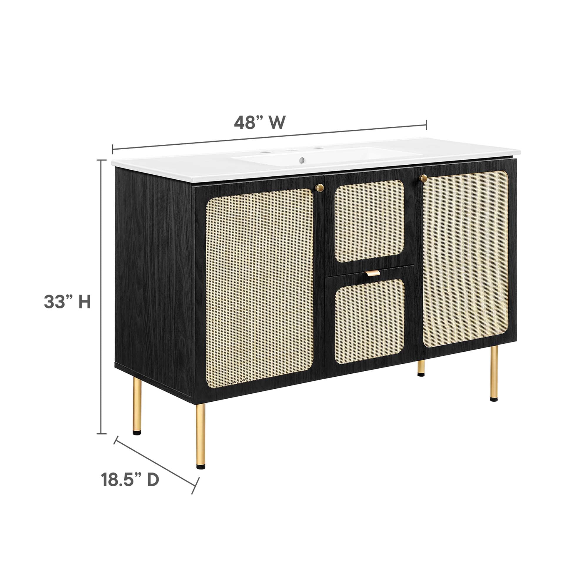 Chaucer 48" Bathroom Vanity with White Basin Included by Modway