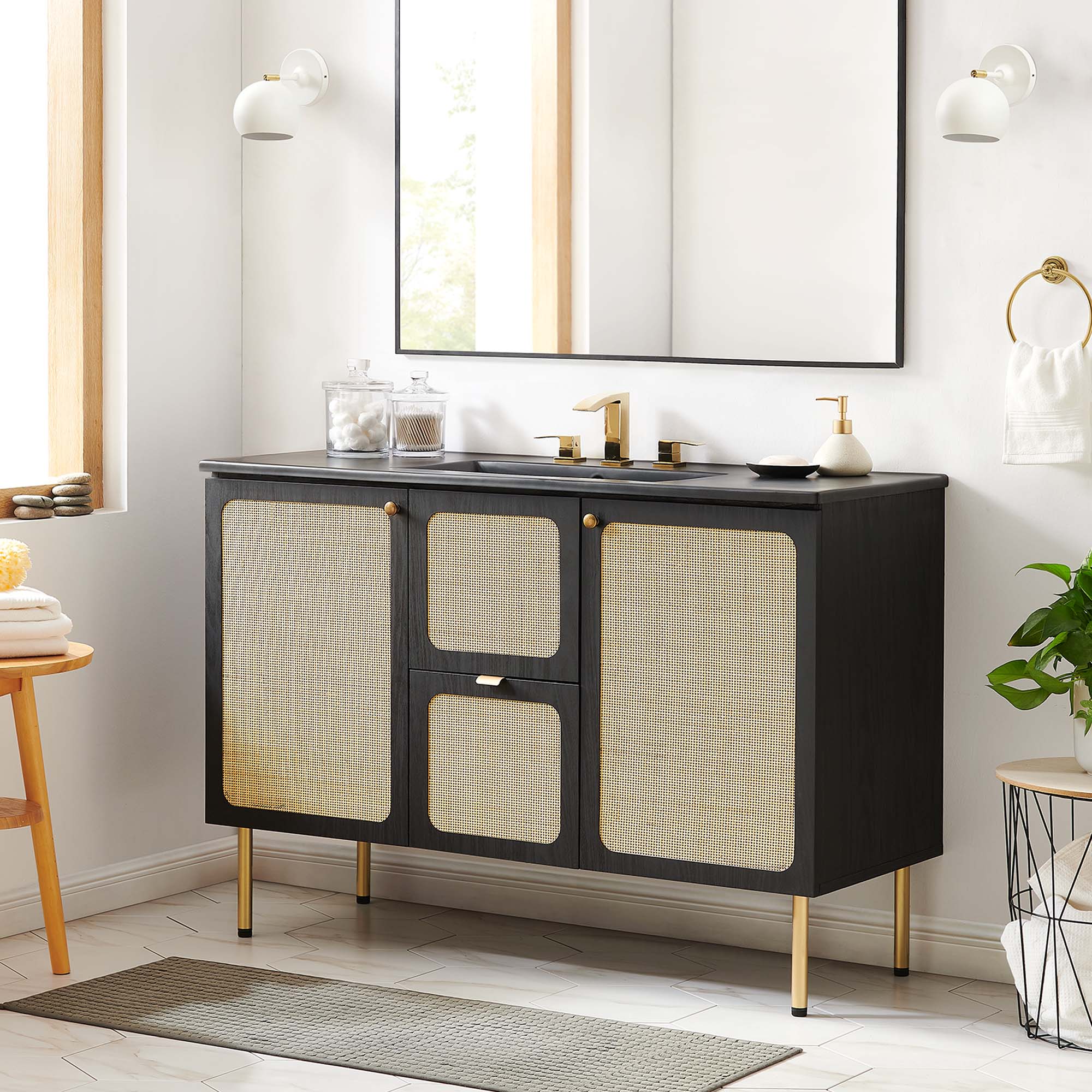 Chaucer Bathroom Vanity with Black Basin Included by Modway