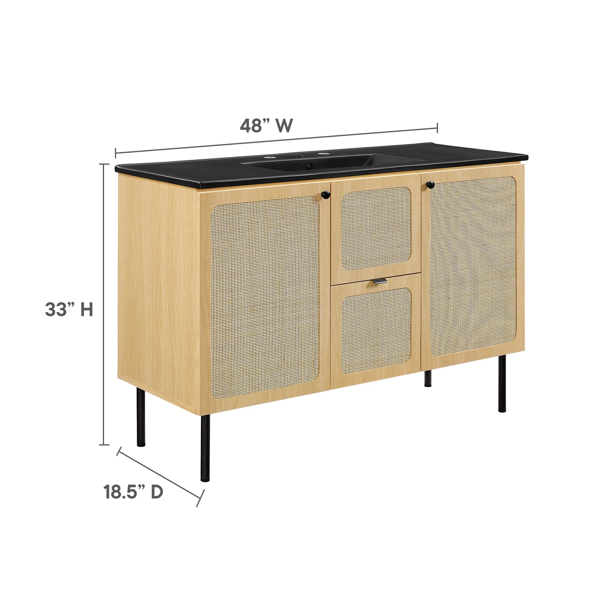 Chaucer Bathroom Vanity with Black Basin Included by Modway