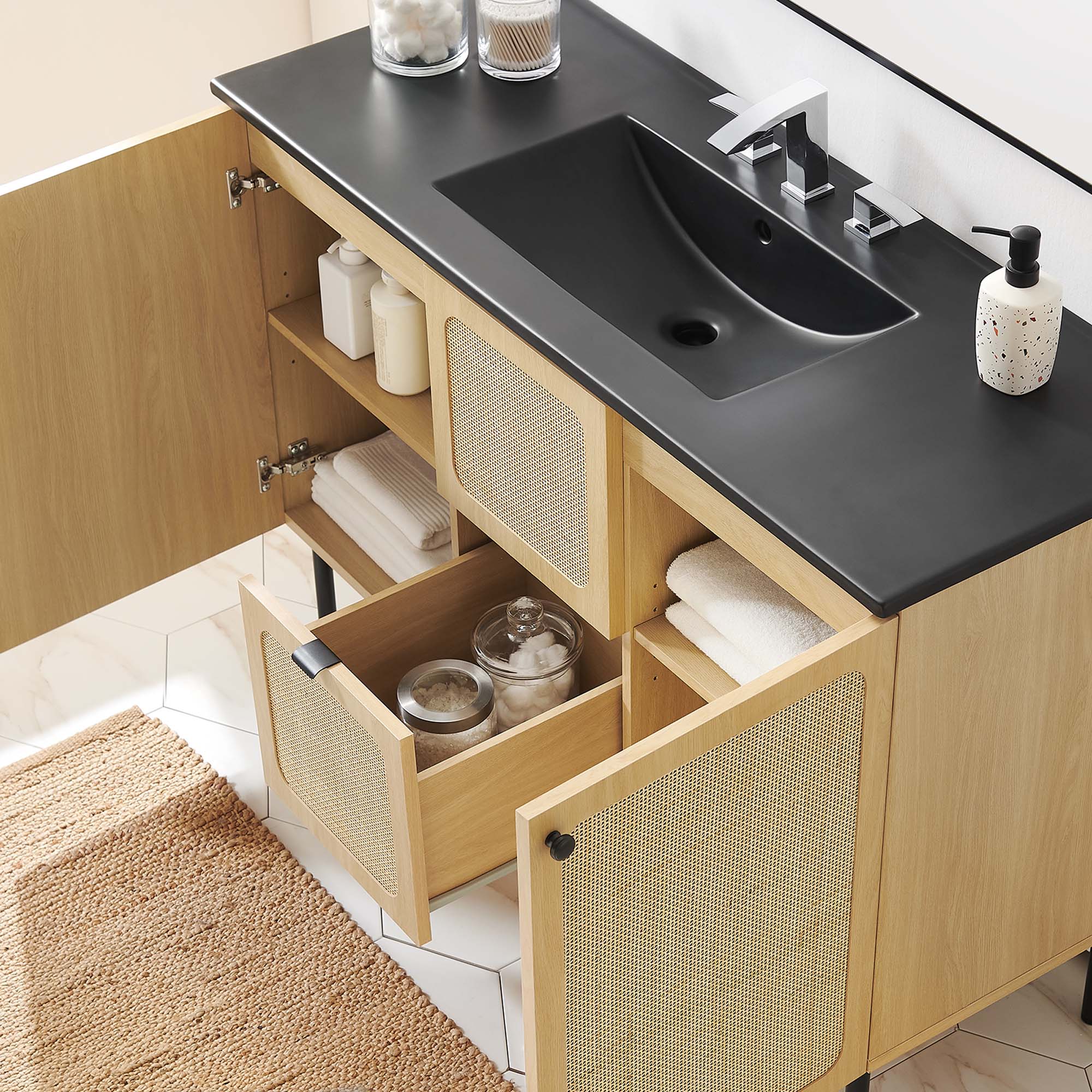Chaucer Bathroom Vanity with Black Basin Included by Modway