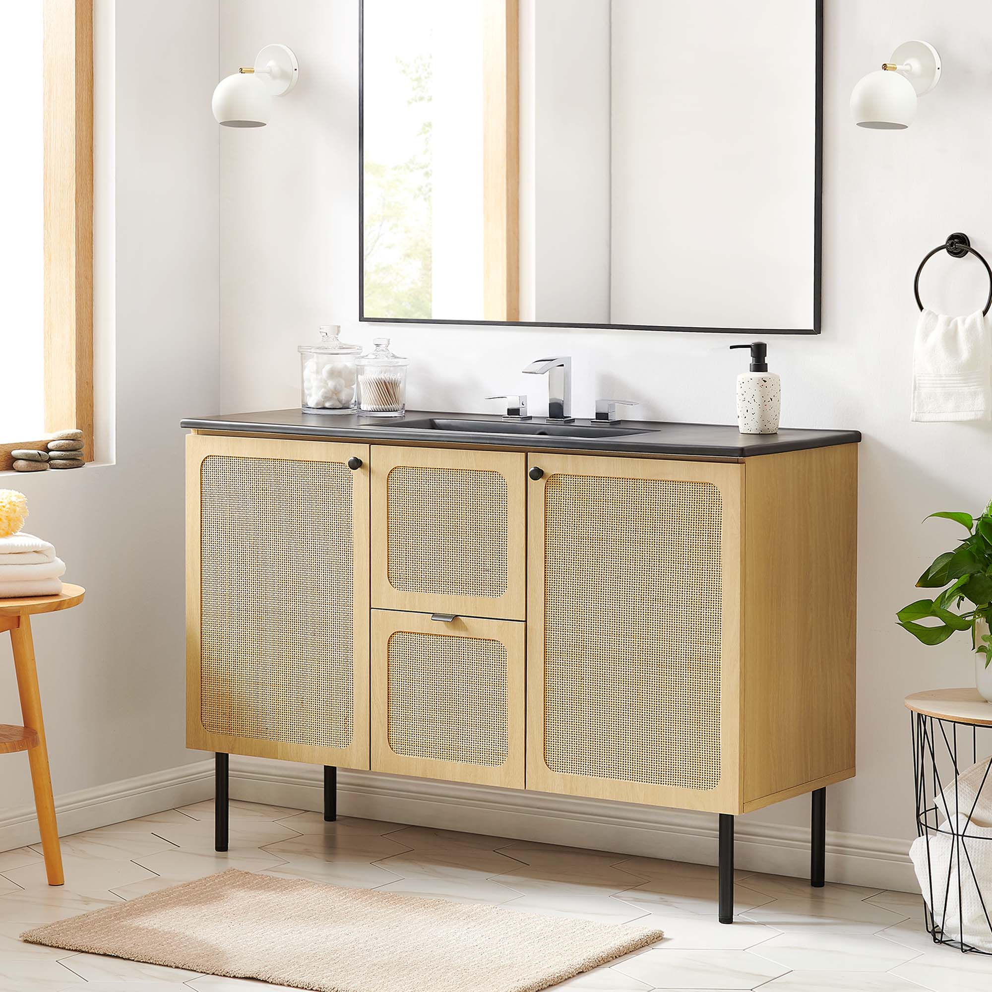 Chaucer Bathroom Vanity with Black Basin Included by Modway