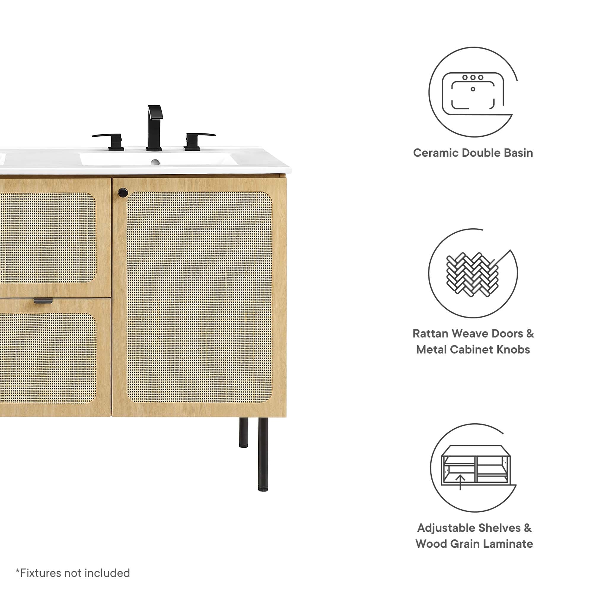 Chaucer 48" Bathroom Vanity with White Basin Included by Modway