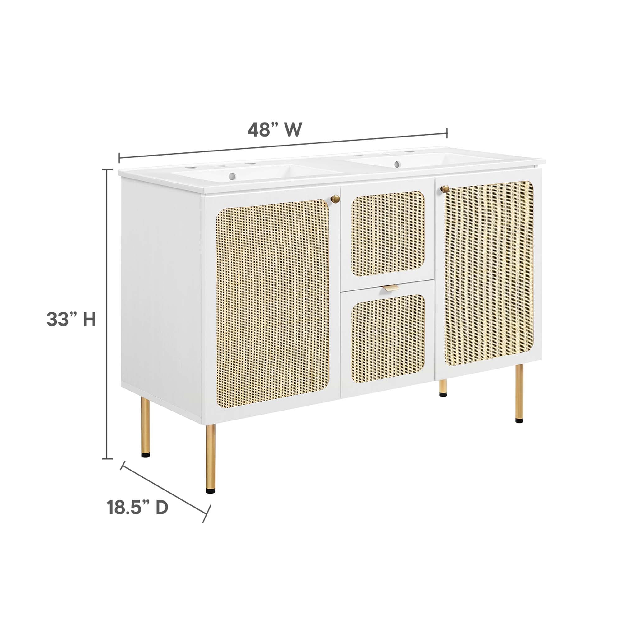 Chaucer 48" Bathroom Vanity with White Basin Included by Modway