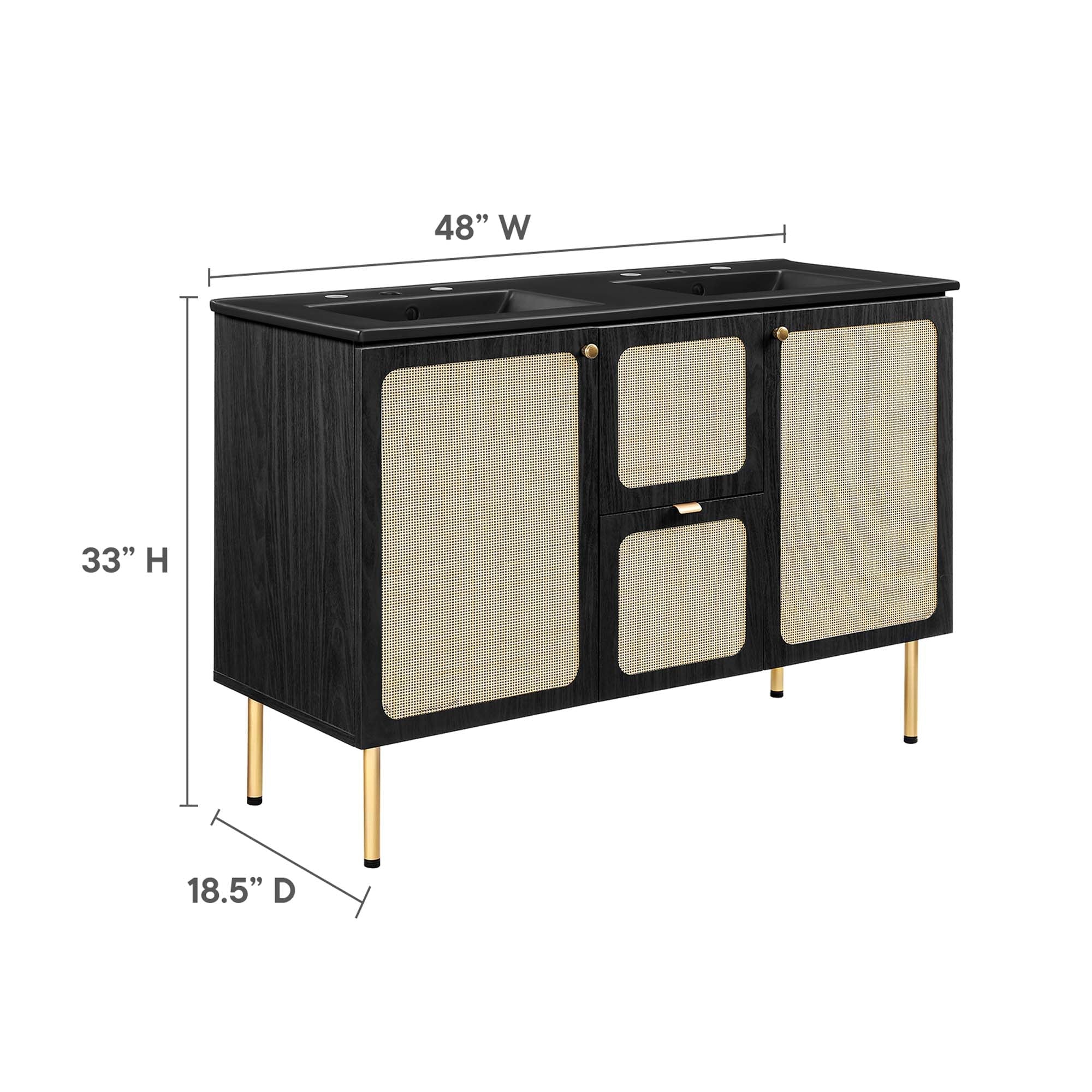 Chaucer Bathroom Vanity with Black Basin Included by Modway