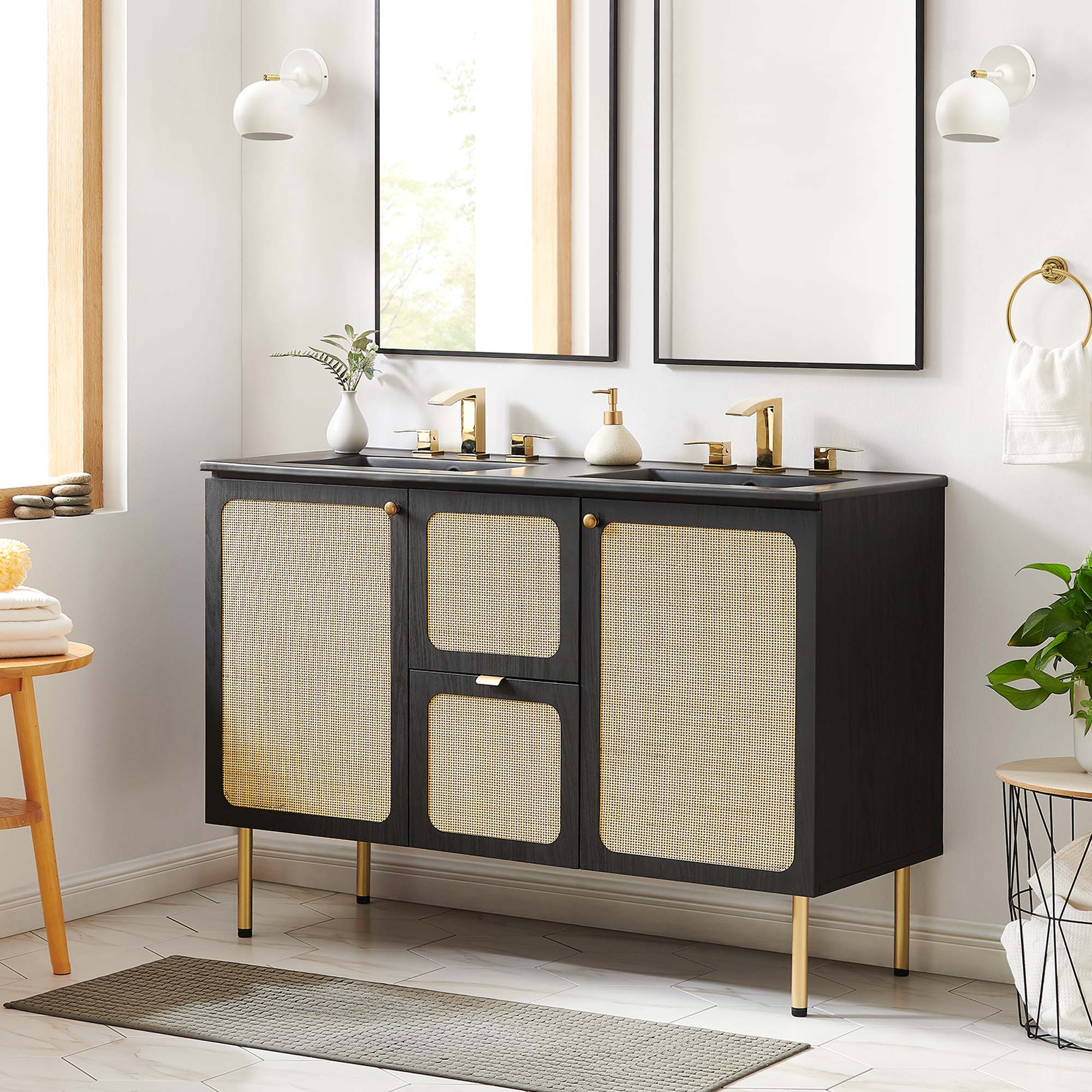 Chaucer Bathroom Vanity with Black Basin Included by Modway