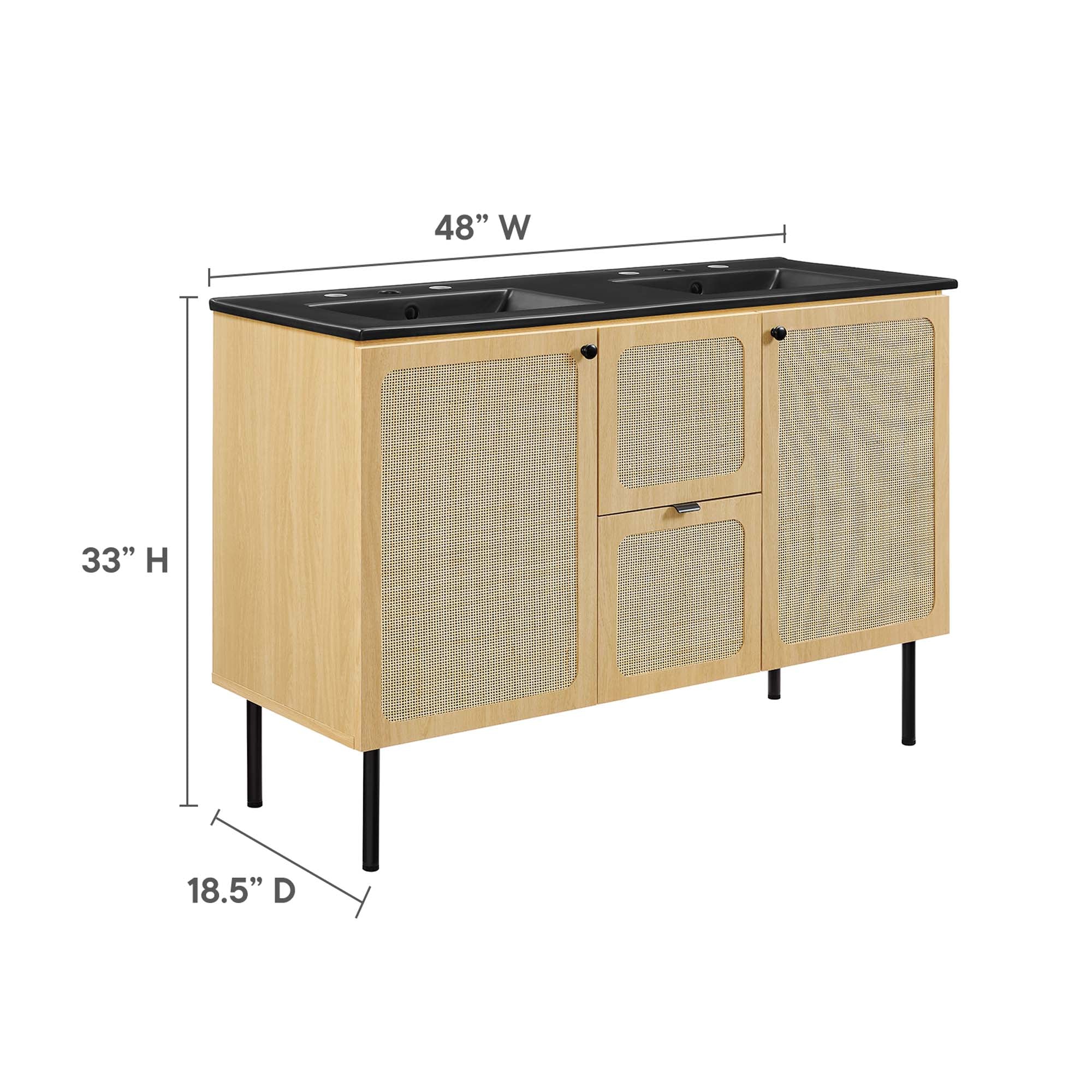 Chaucer Bathroom Vanity with Black Basin Included by Modway