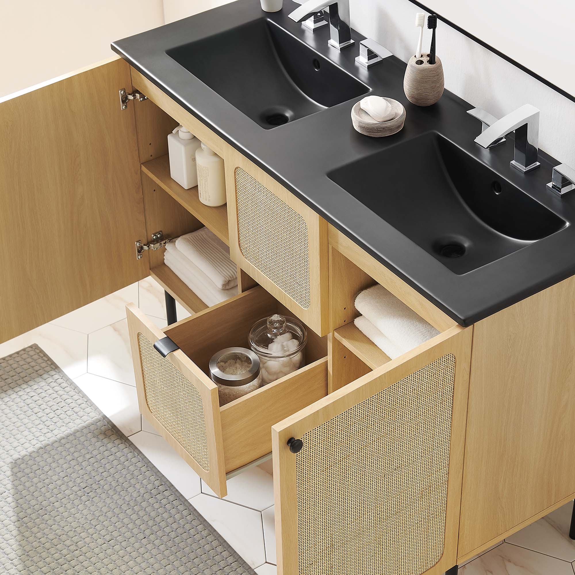 Chaucer Bathroom Vanity with Black Basin Included by Modway
