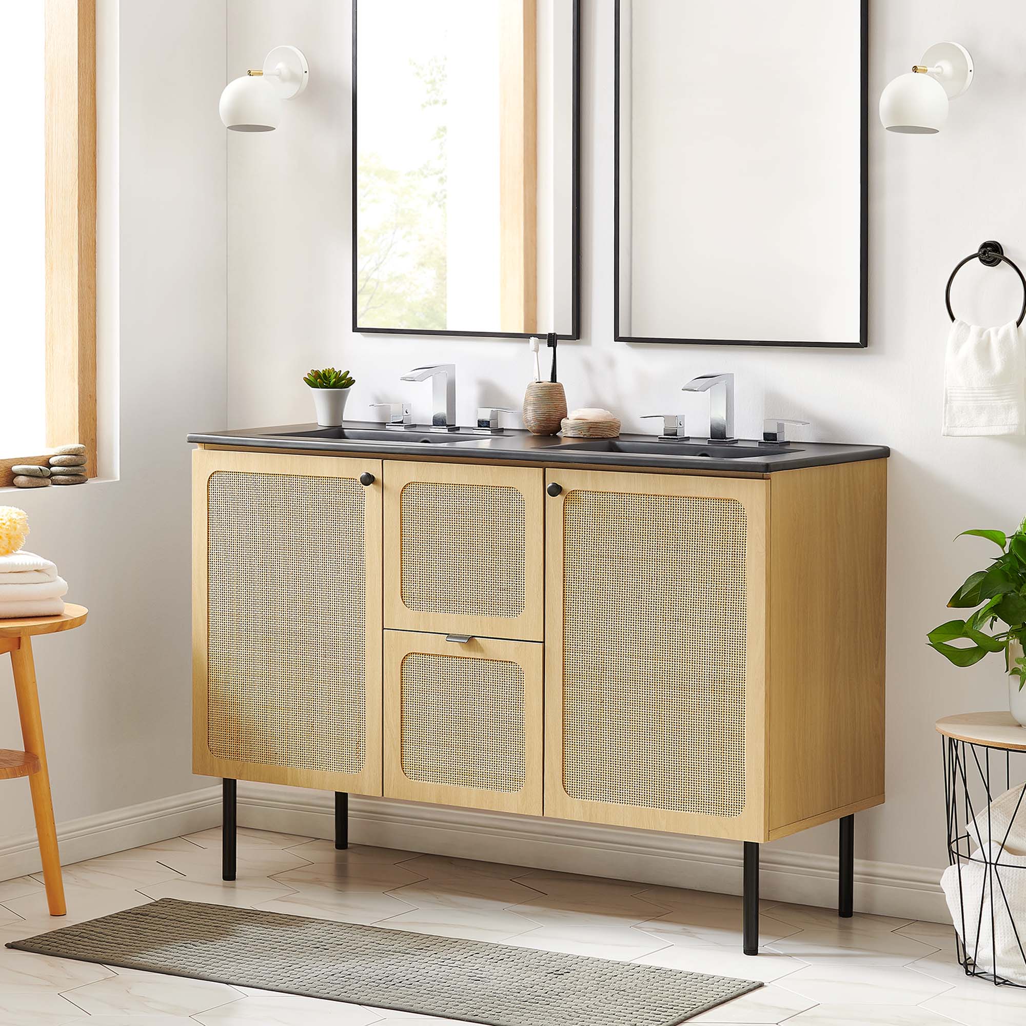Chaucer Bathroom Vanity with Black Basin Included by Modway