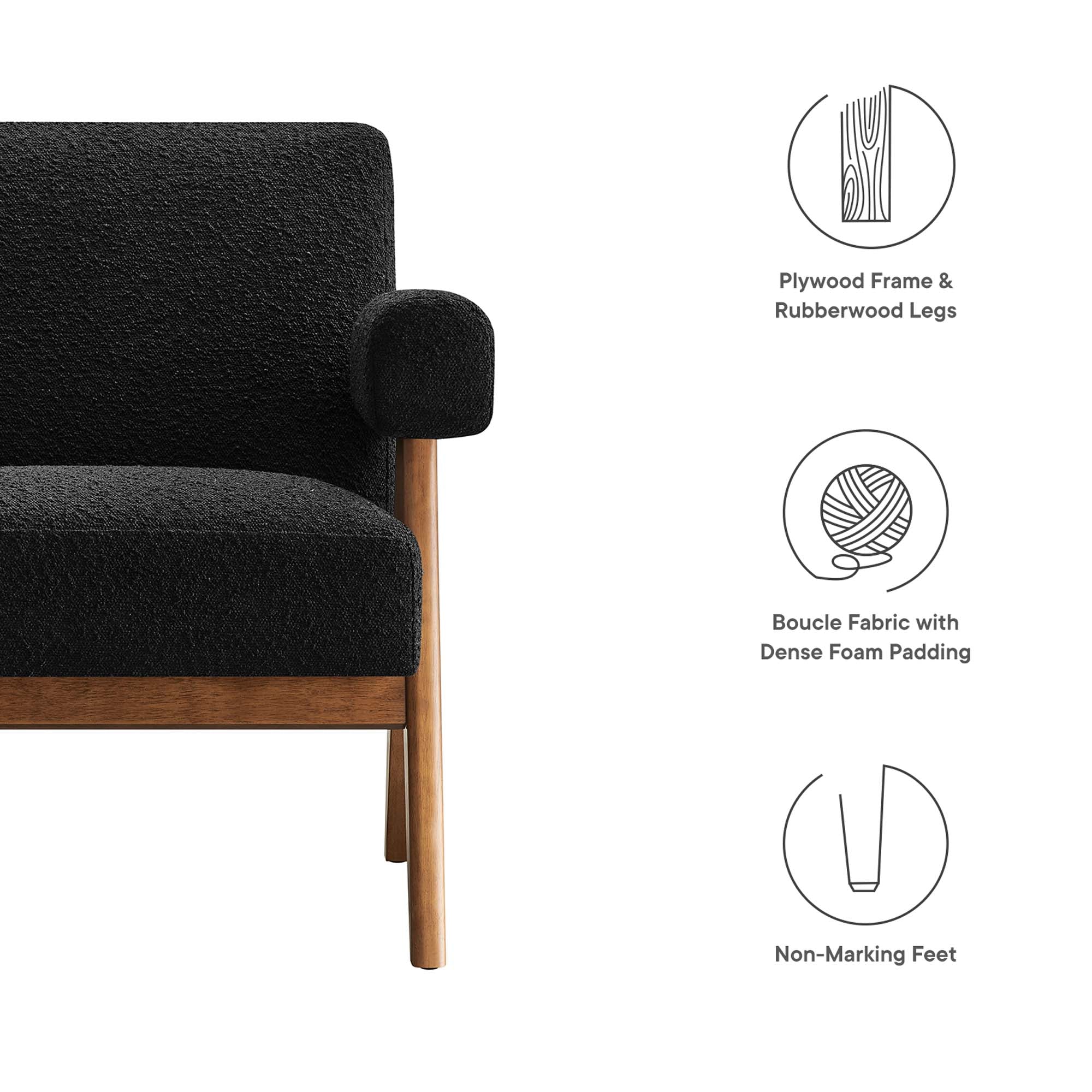 Lyra Boucle Fabric Armchair - Set of 2 by Modway