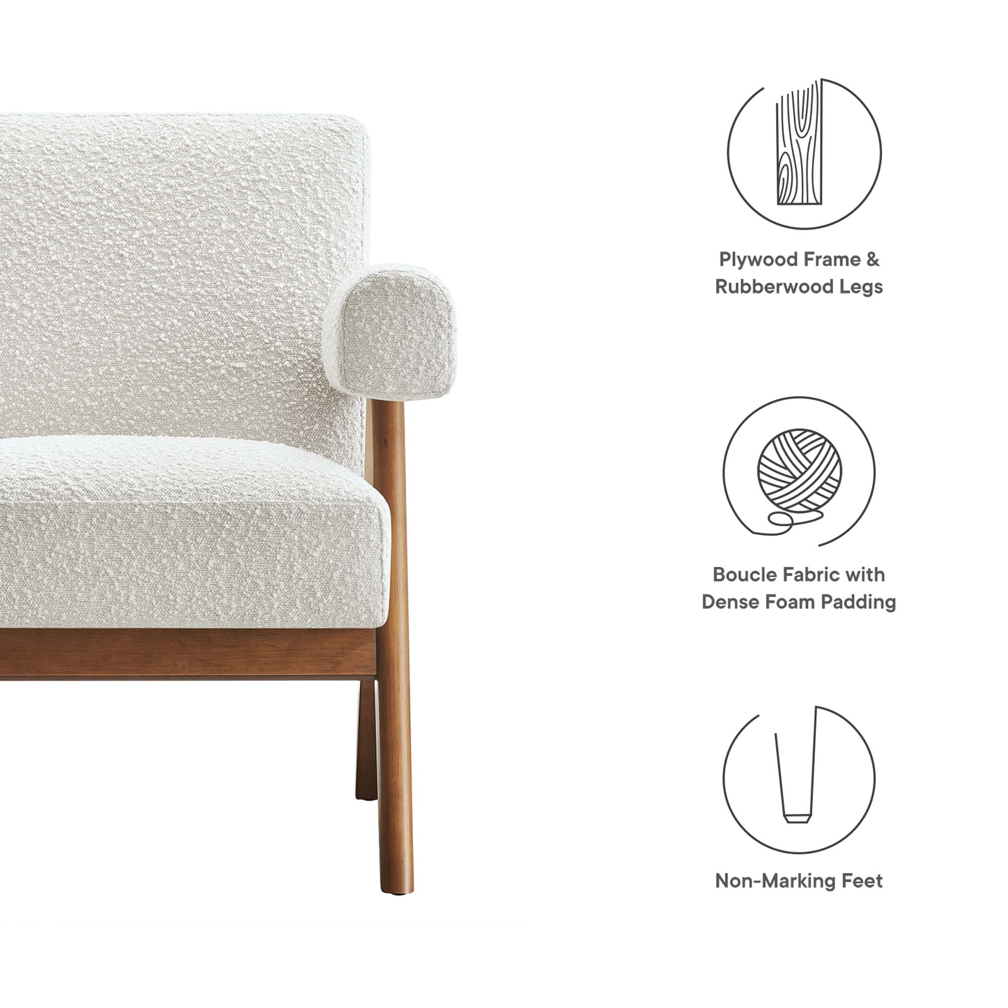 Lyra Boucle Fabric Armchair - Set of 2 by Modway