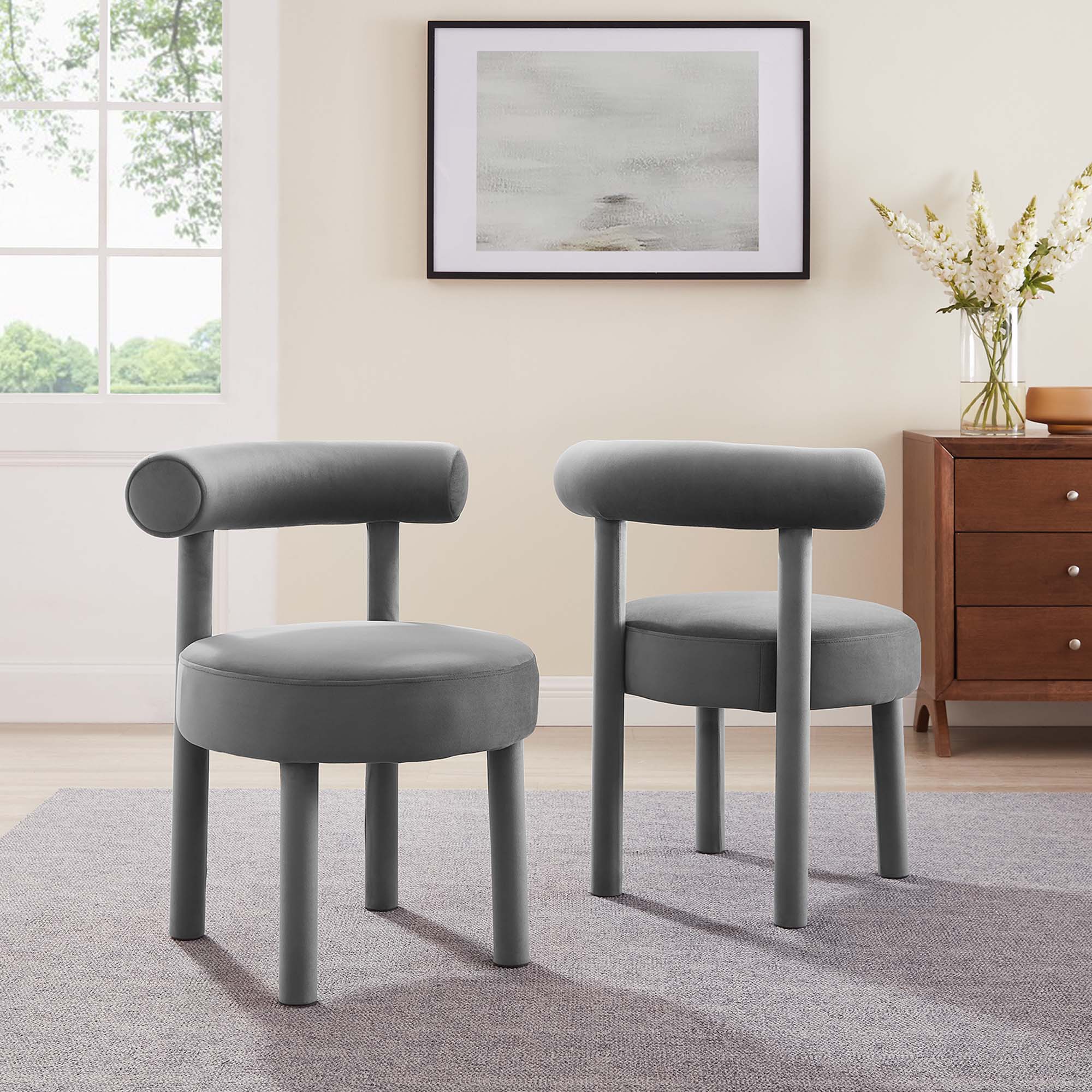 Toulouse Performance Velvet Dining Chair - Set of 2 by Modway