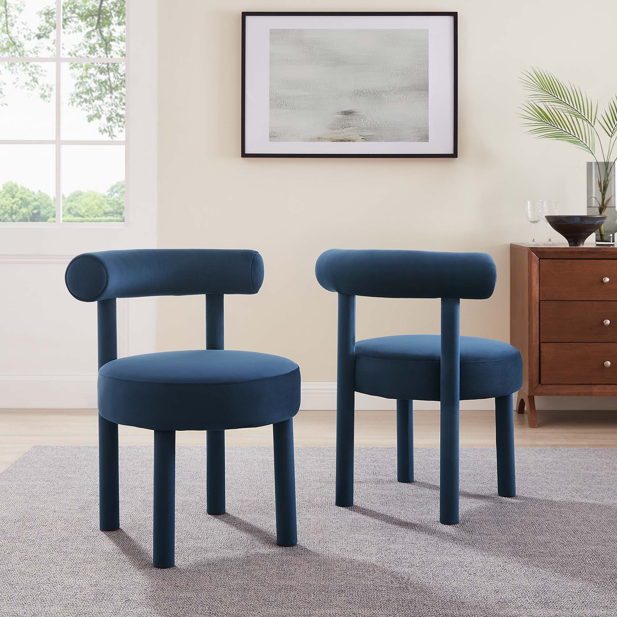 Toulouse Performance Velvet Dining Chair - Set of 2 by Modway