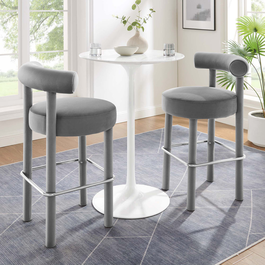 Toulouse Performance Velvet Bar Stool - Set of 2 by Modway