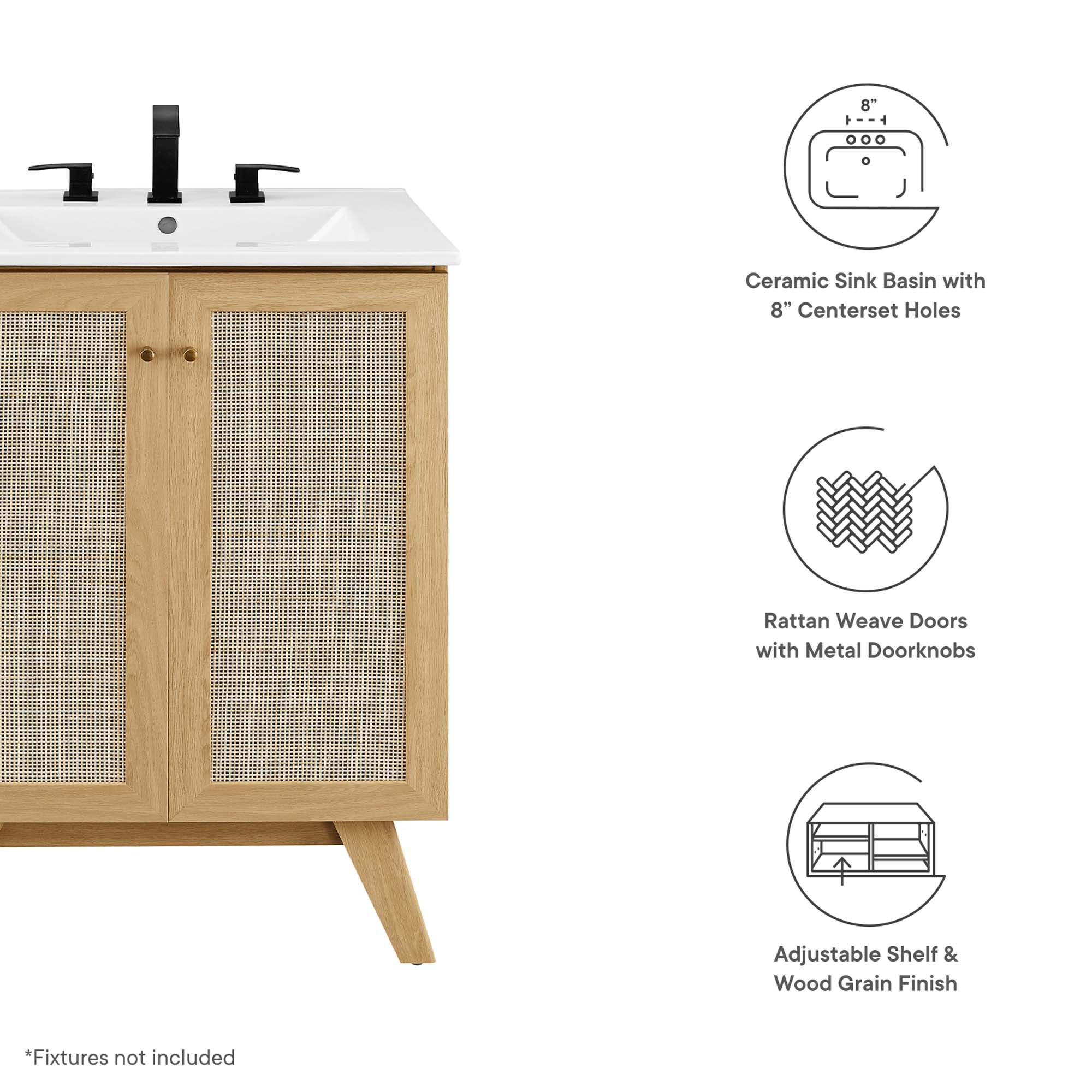 Soma Bathroom Vanity with White Basin Included by Modway