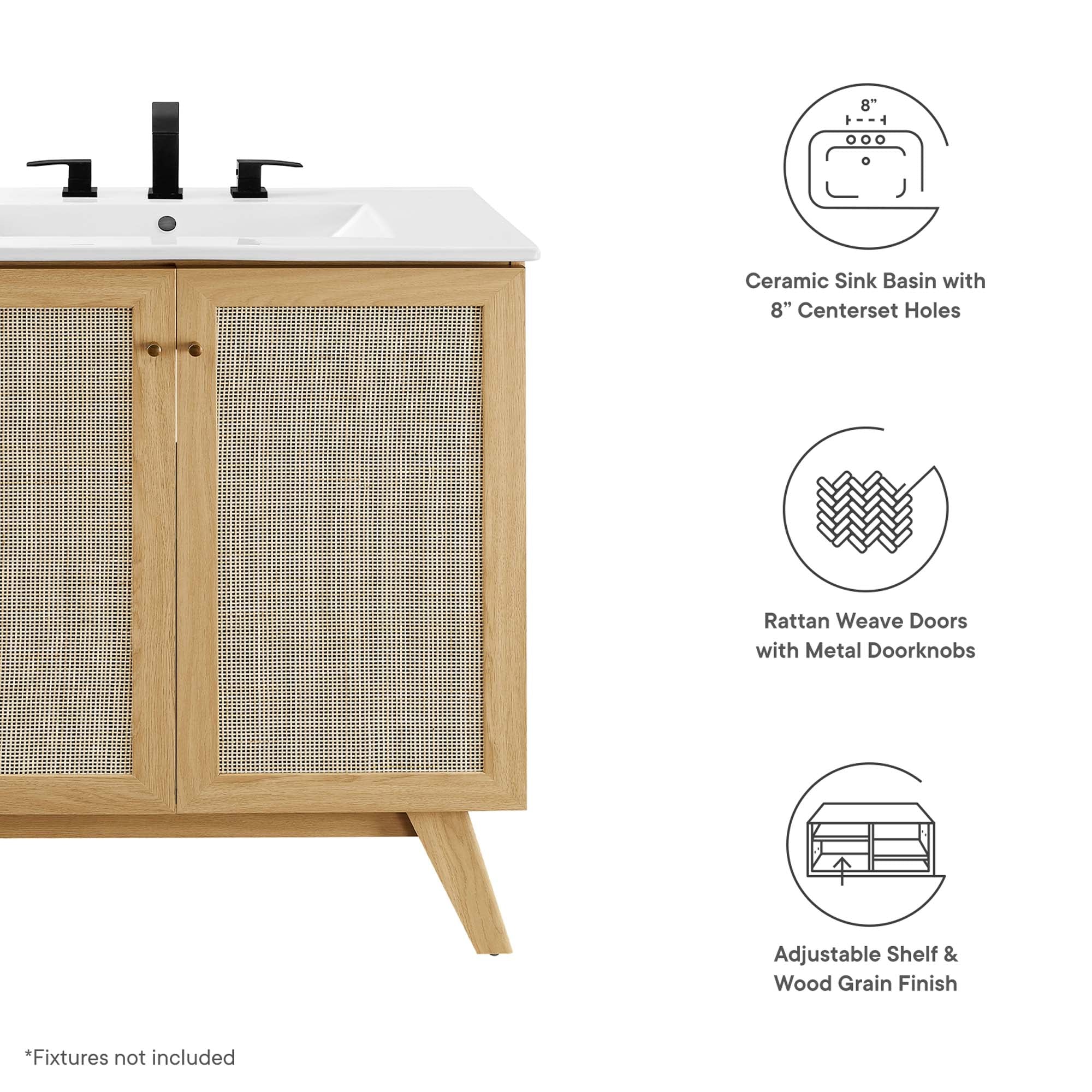 Soma Bathroom Vanity with White Basin Included by Modway
