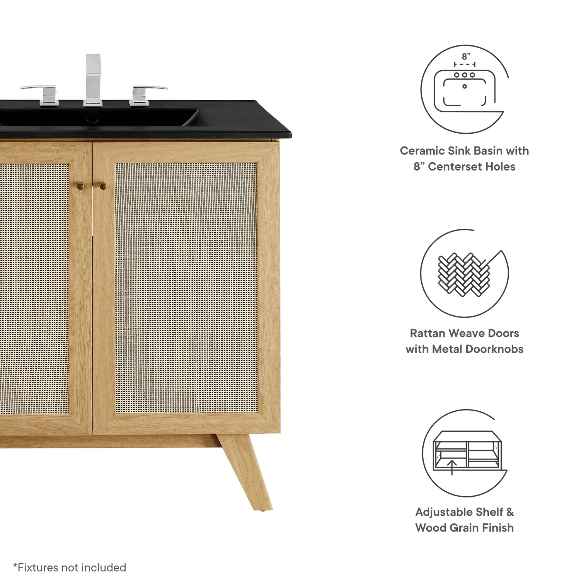 Soma Bathroom Vanity with Black Basin Included by Modway